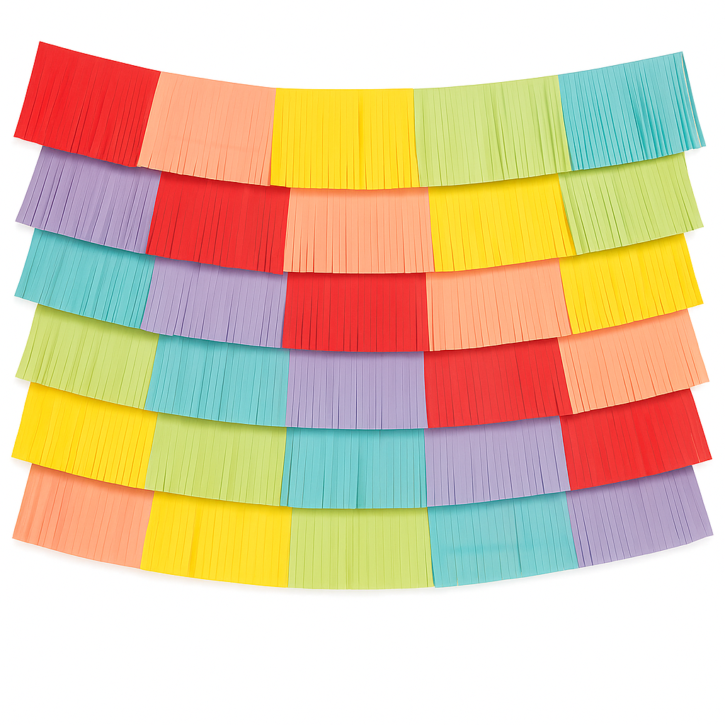 Vibrant Rainbow Fringed Backdrop Kit