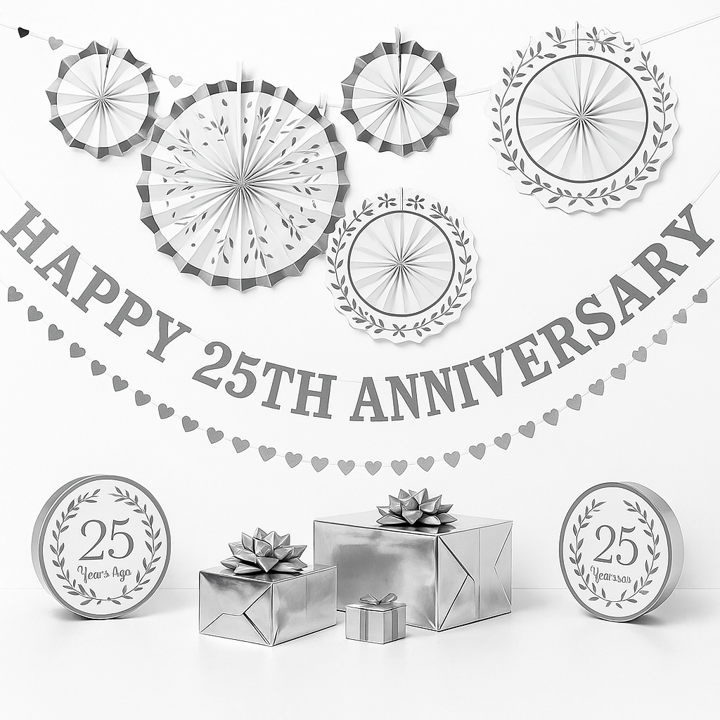 Elegant 25th Anniversary Wedding Decoration Kit