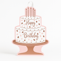 Blush Birthday Cake Cardboard Easel Sign