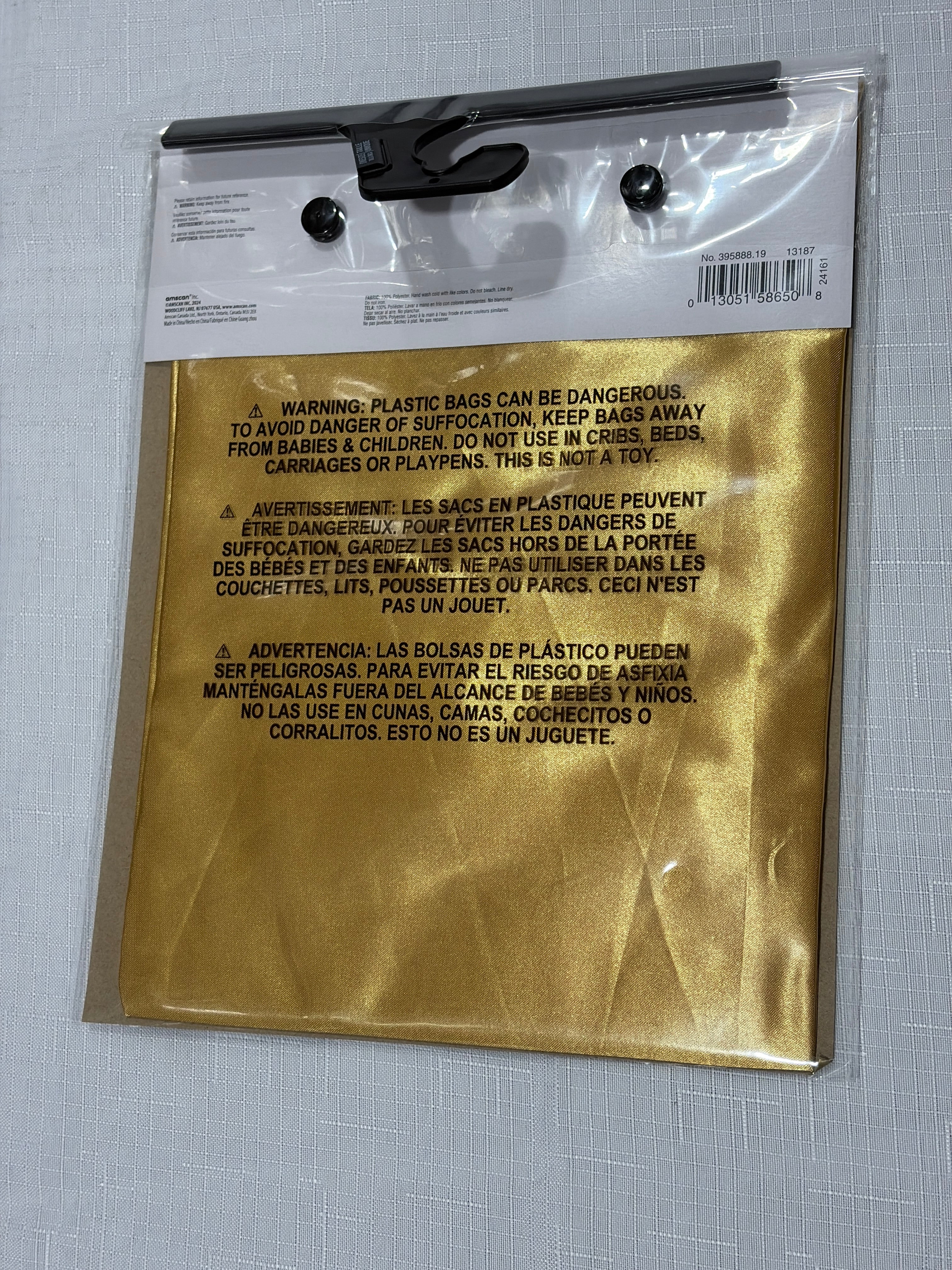 Gold Superhero Cape Costume Accessory - One Size
