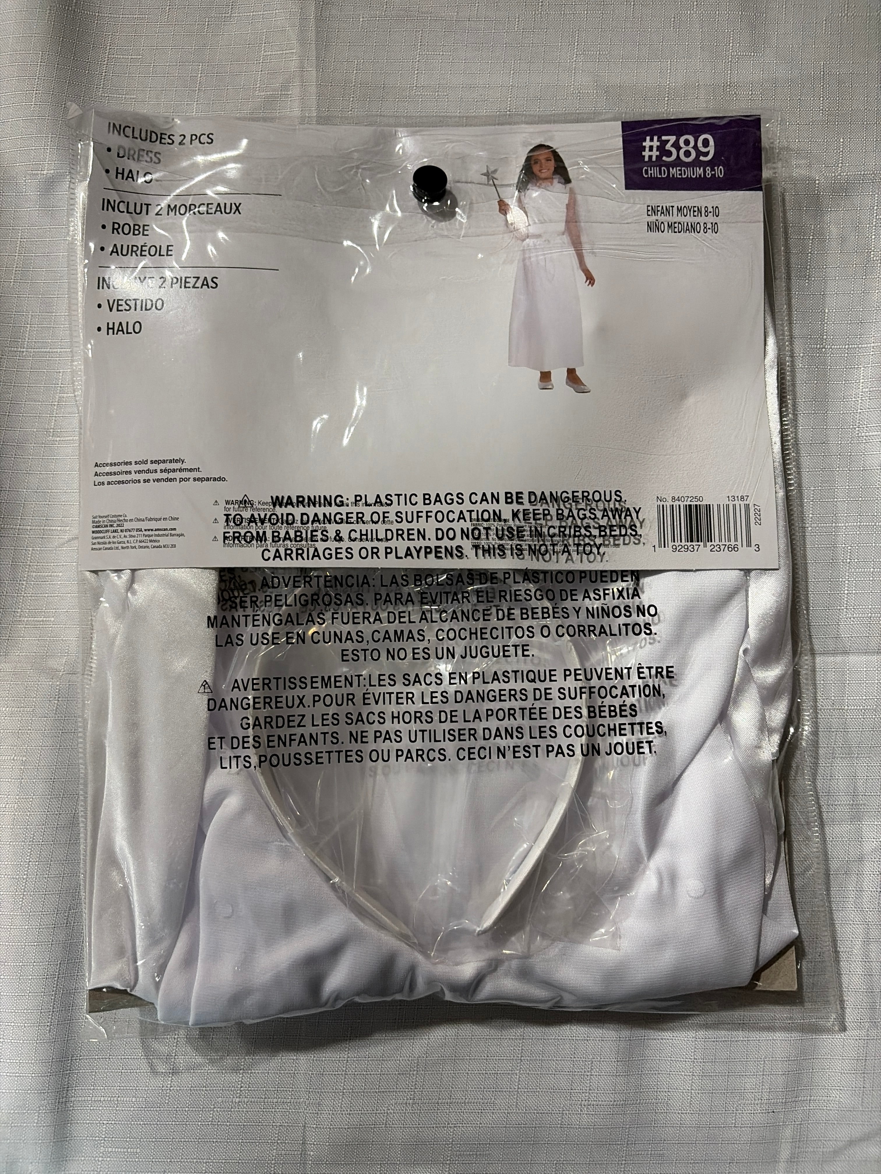 Starlight Angel Costume for Girls with Halo & Wings - Child M (8-10)