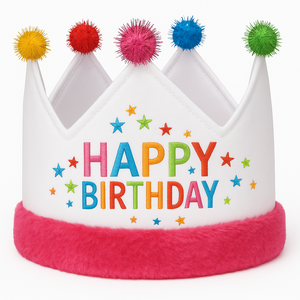 Colorful Pastel Party Fabric Crown for Birthday Fun