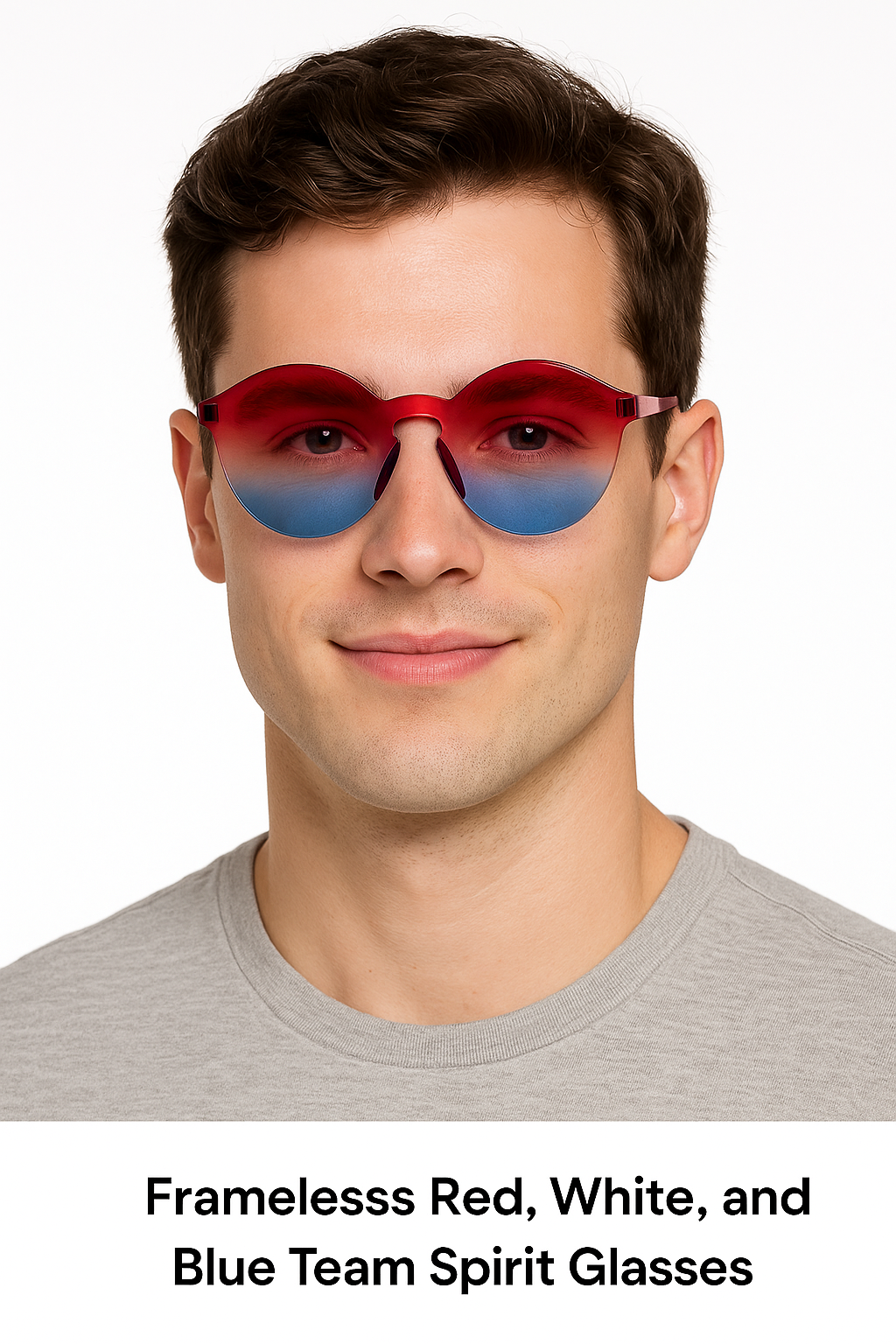 Frameless Red, White, and Blue Team Spirit Glasses