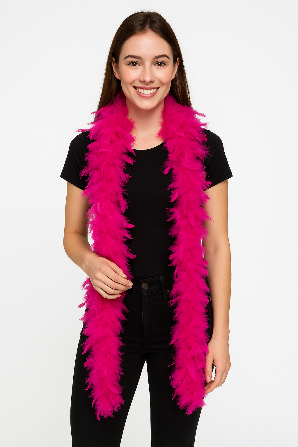 Bright Pink Feather Boa - 72" Costume Accessory