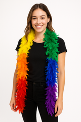 Vibrant Rainbow Feather Boa - 72" Costume Accessory