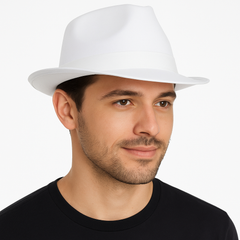 Classic White Fedora Hat - Team Spirit Essential