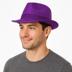 Purple Team Spirit Fedora Hat