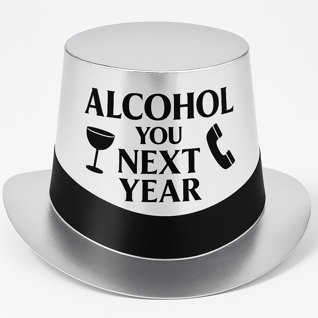 "Alcohol You Next Year" New Year's Eve Top Hat