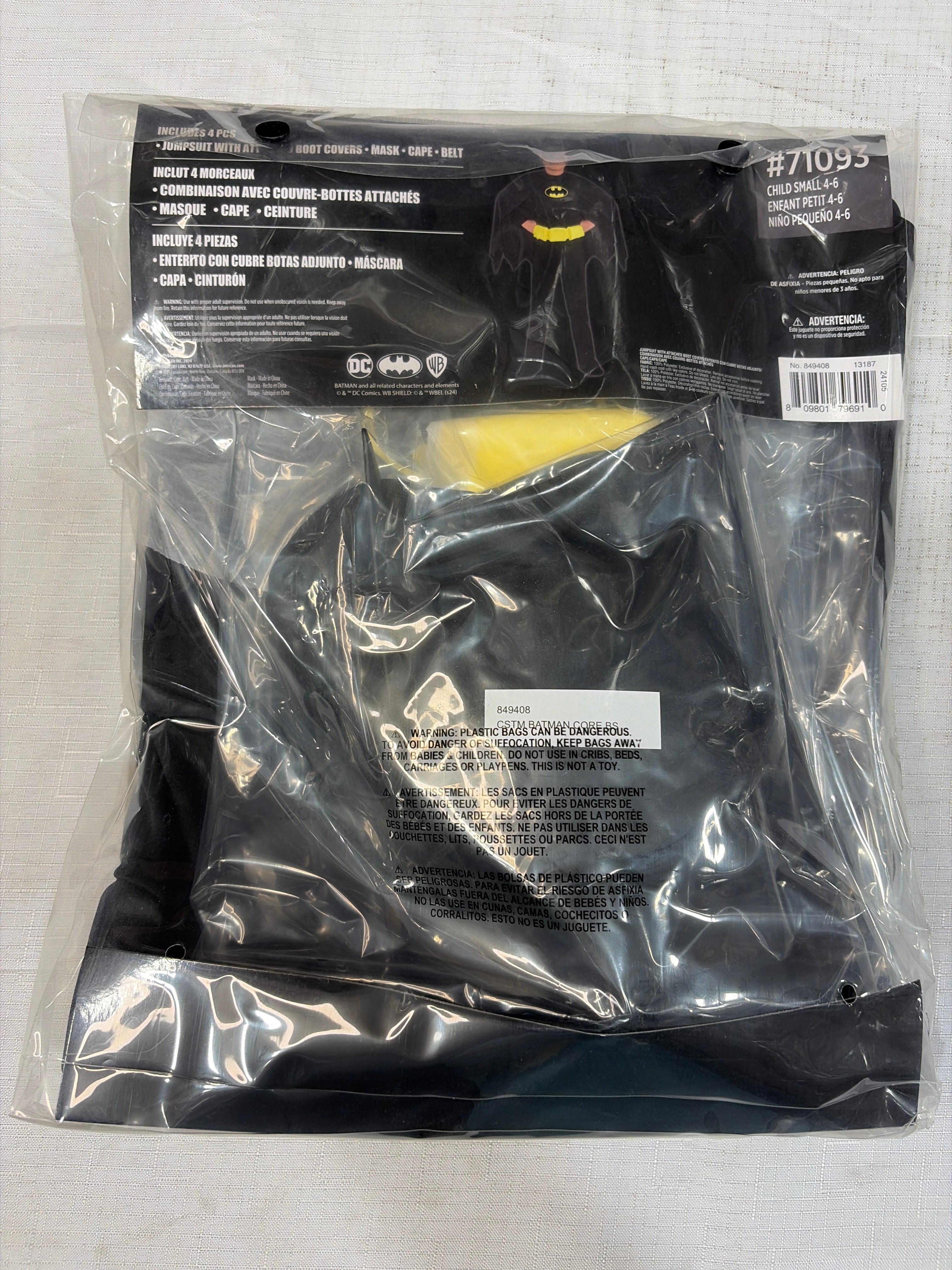 Boys' Batman Comic Costume - Child S (4-6)