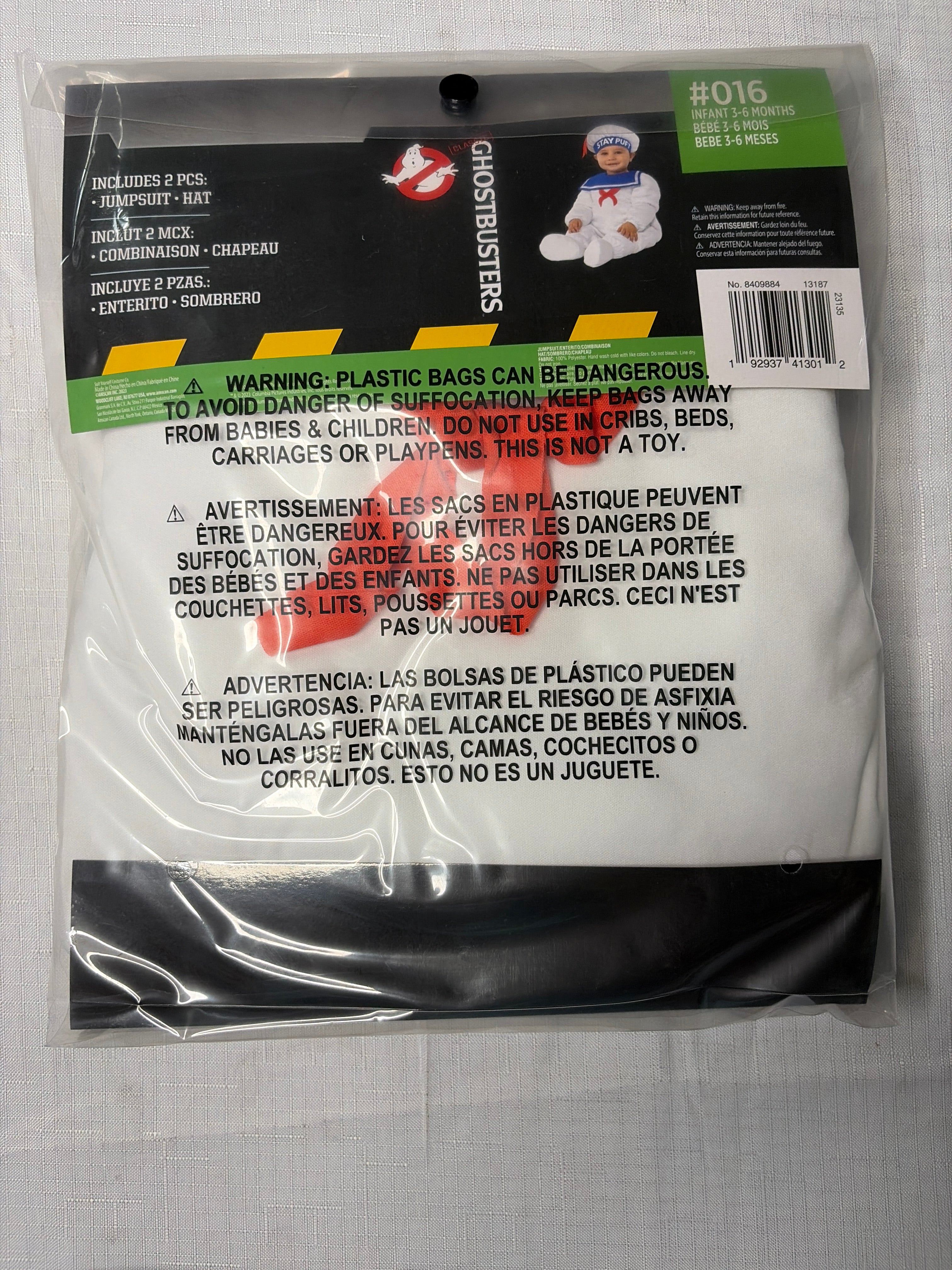 Stay Puft Marshmallow Man Costume - Ghostbusters - Infant (3-6 Months)