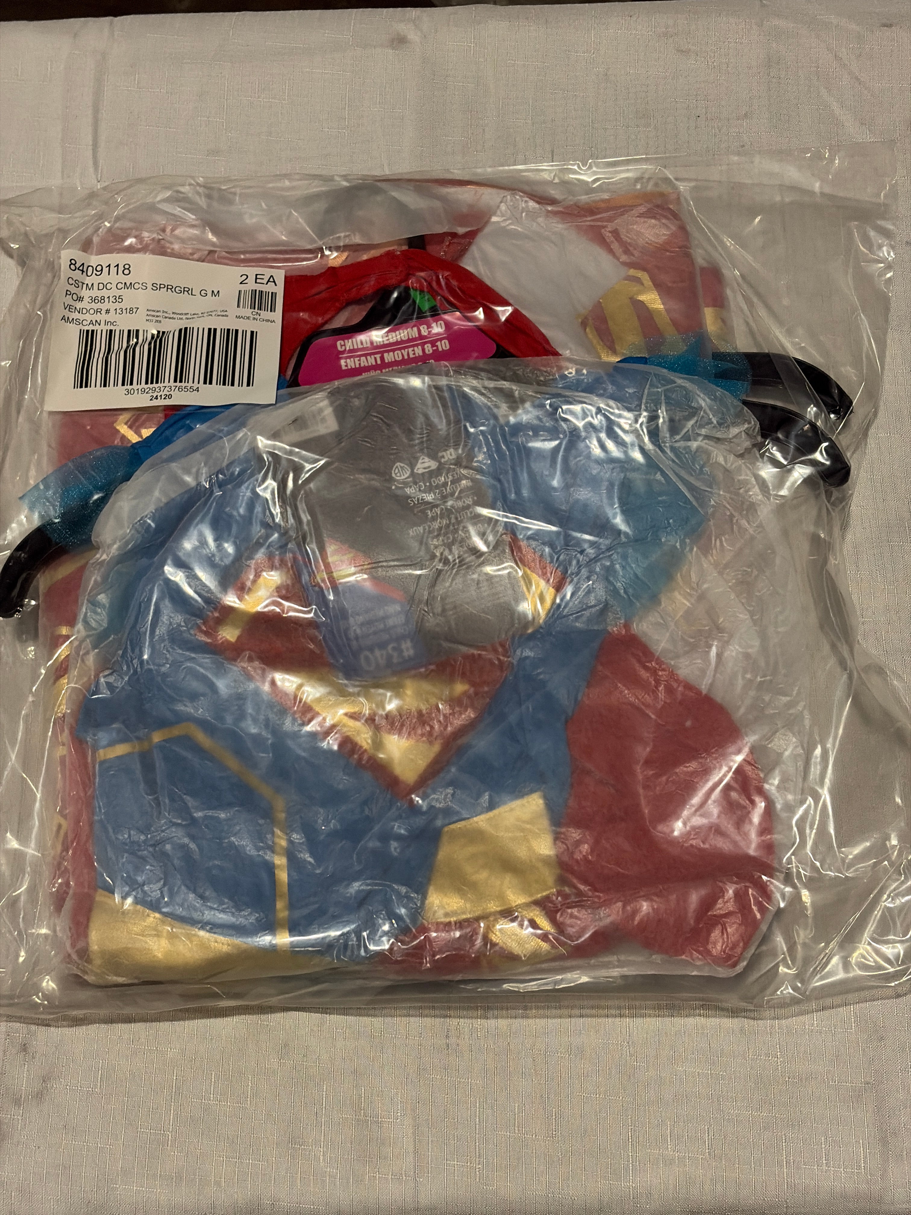 Supergirl Costume Dress & Cape - Child M (8-10)