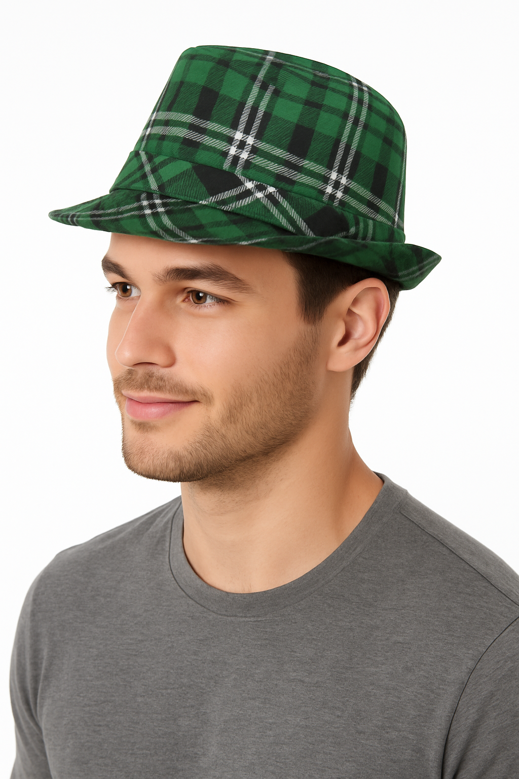 St. Patrick's Day Plaid Fedora Hat