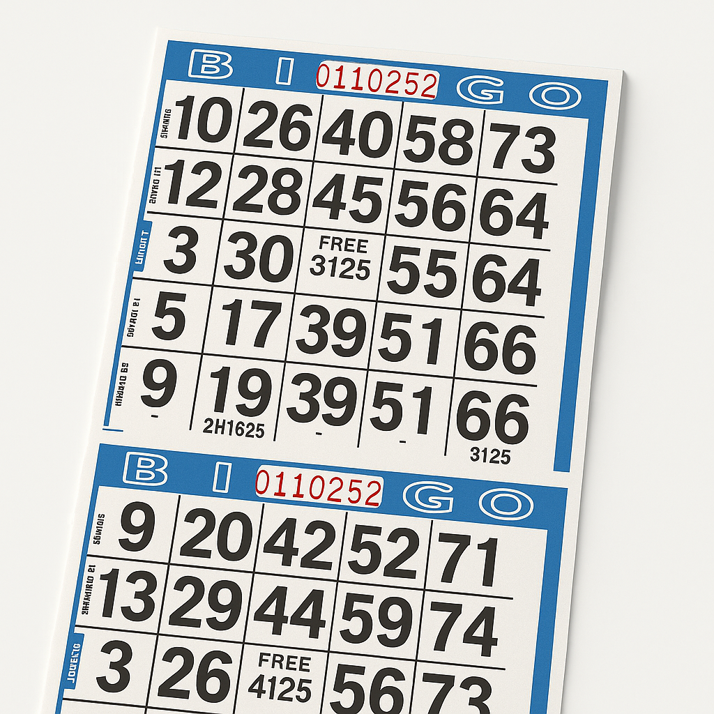 Bingo Game Sheets, 8" x 4", 125-Pack