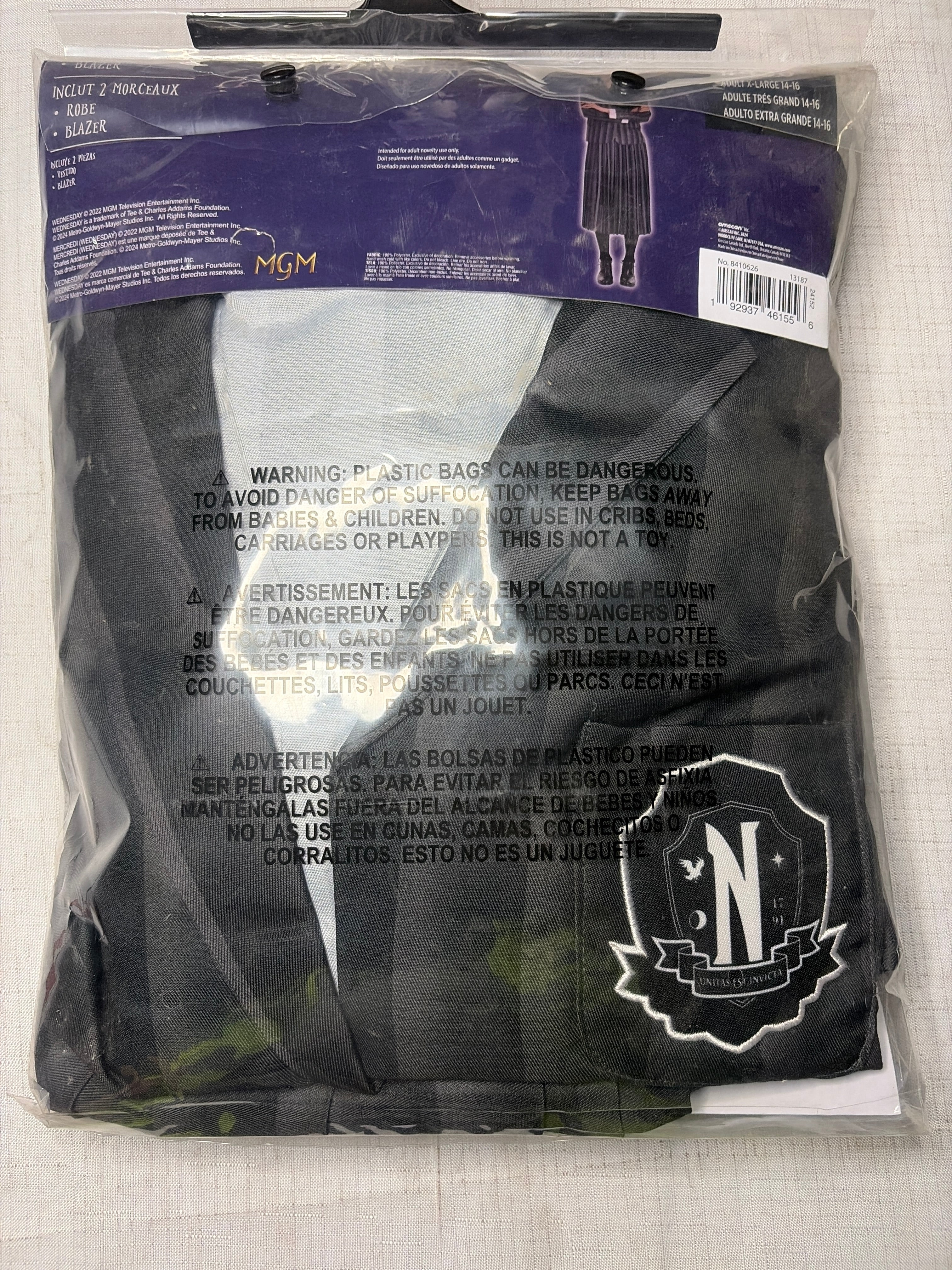 Wednesday Addams Nevermore Halloween Costume - Adult XL (14-16)