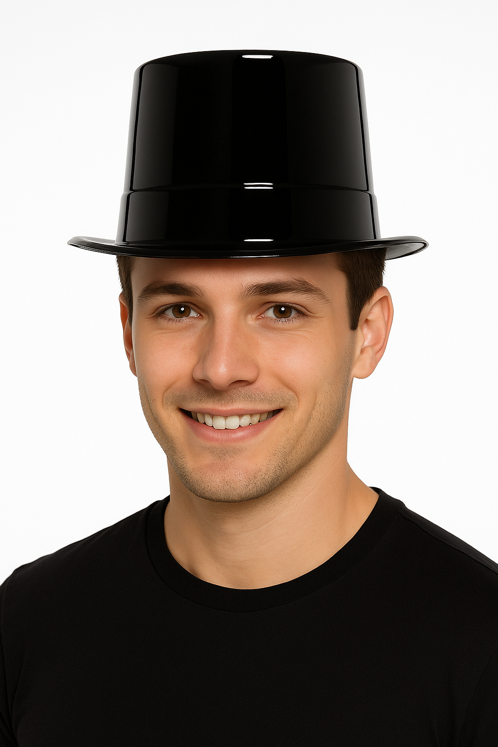 Shiny Black Top Hat - Classic Hollywood Costume Accessory