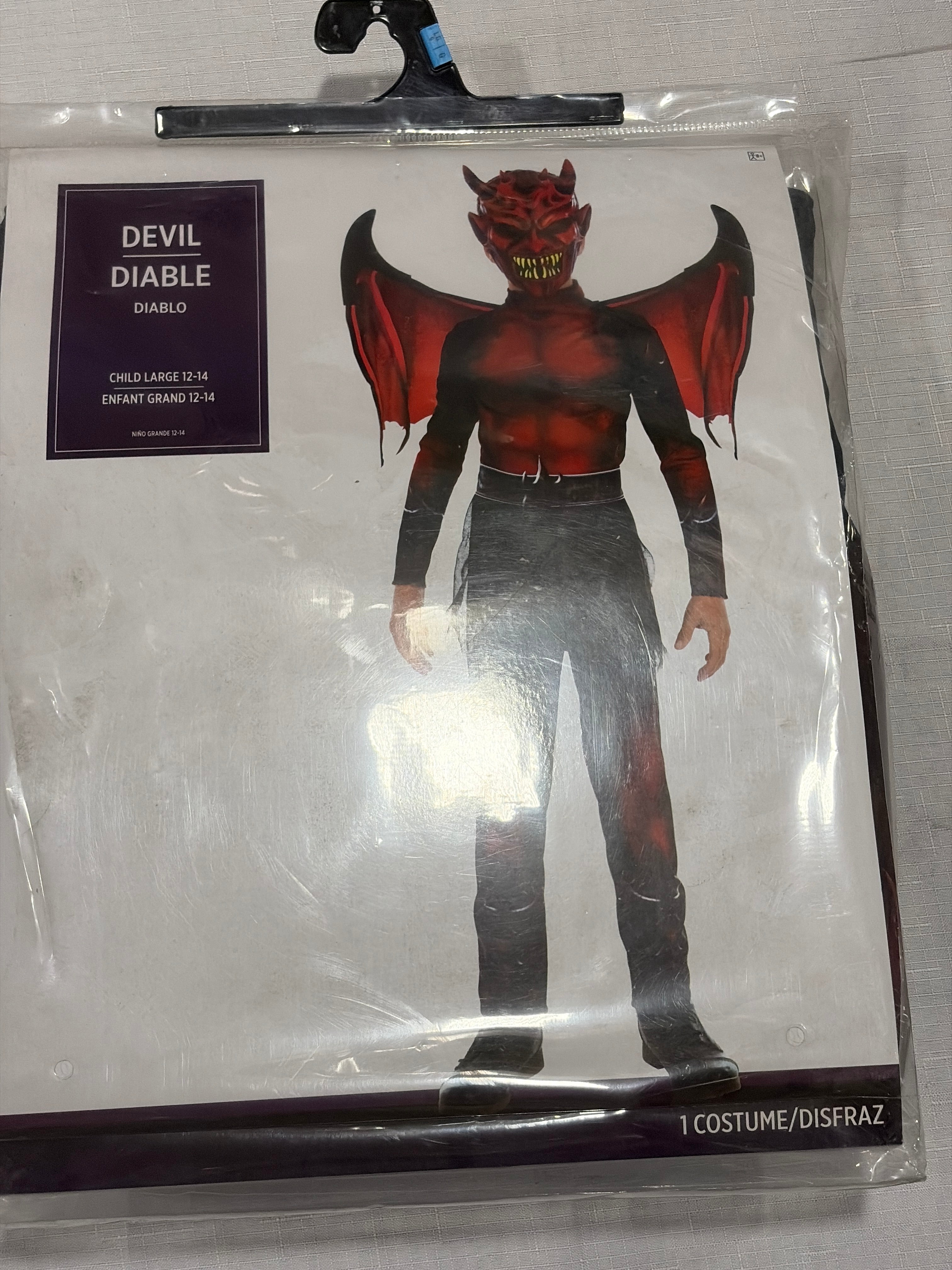 Boys Devil Costume With Wings - Child L (12-14)