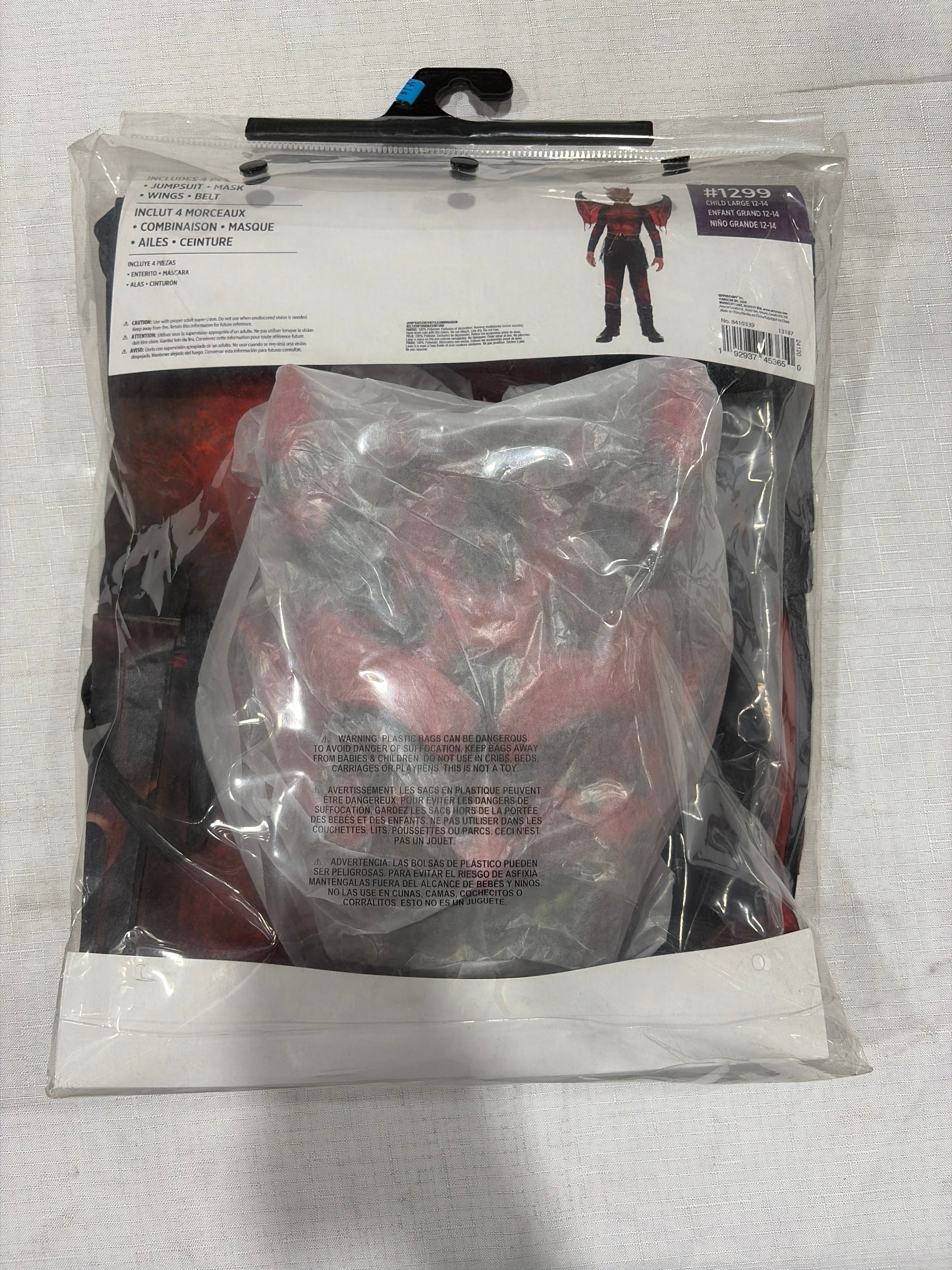 Boys Devil Costume With Wings - Child L (12-14)