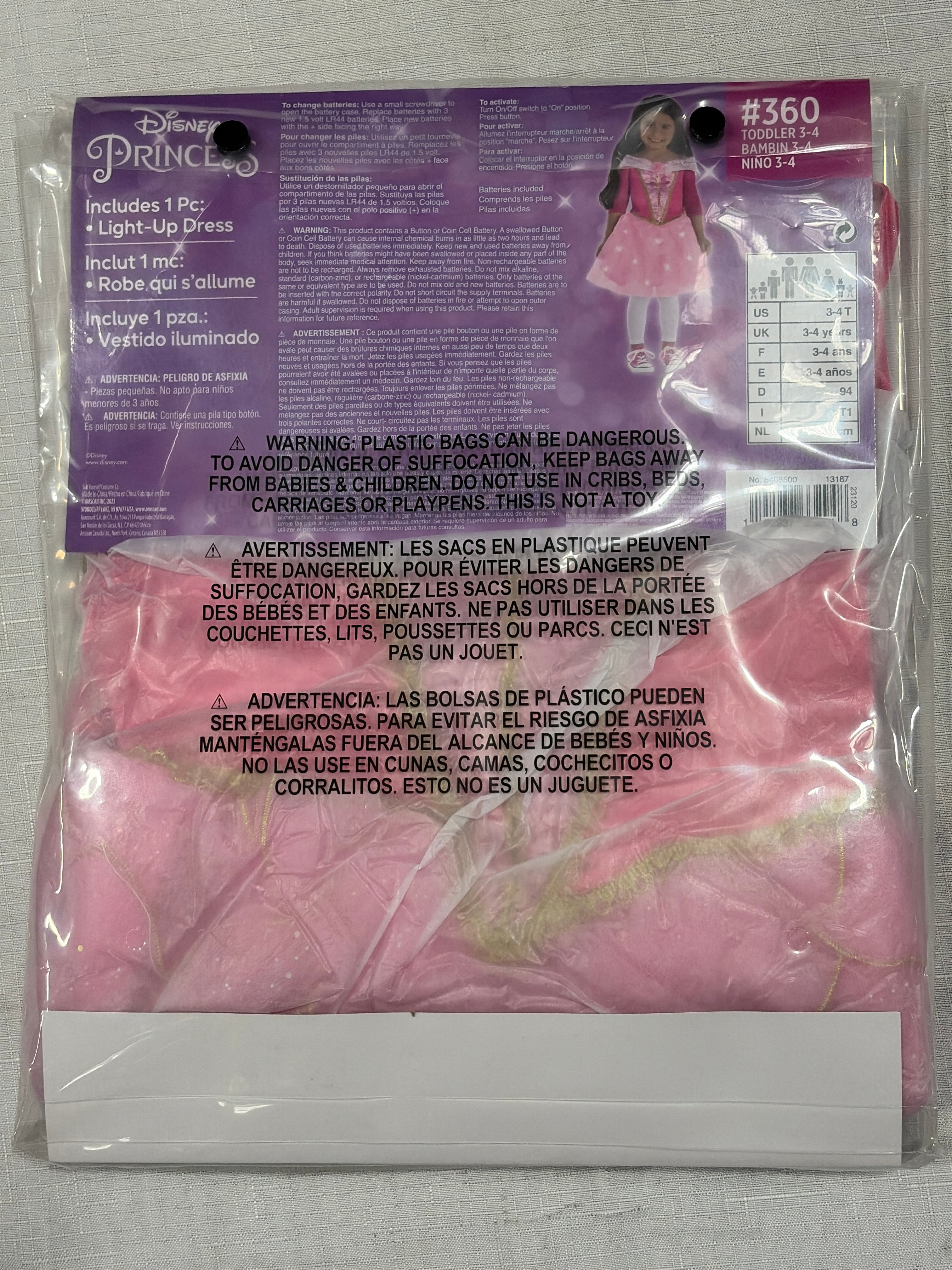 Disney Sleeping Beauty Aurora Light-Up Princess Dress for Kids - Toddler (3-4)