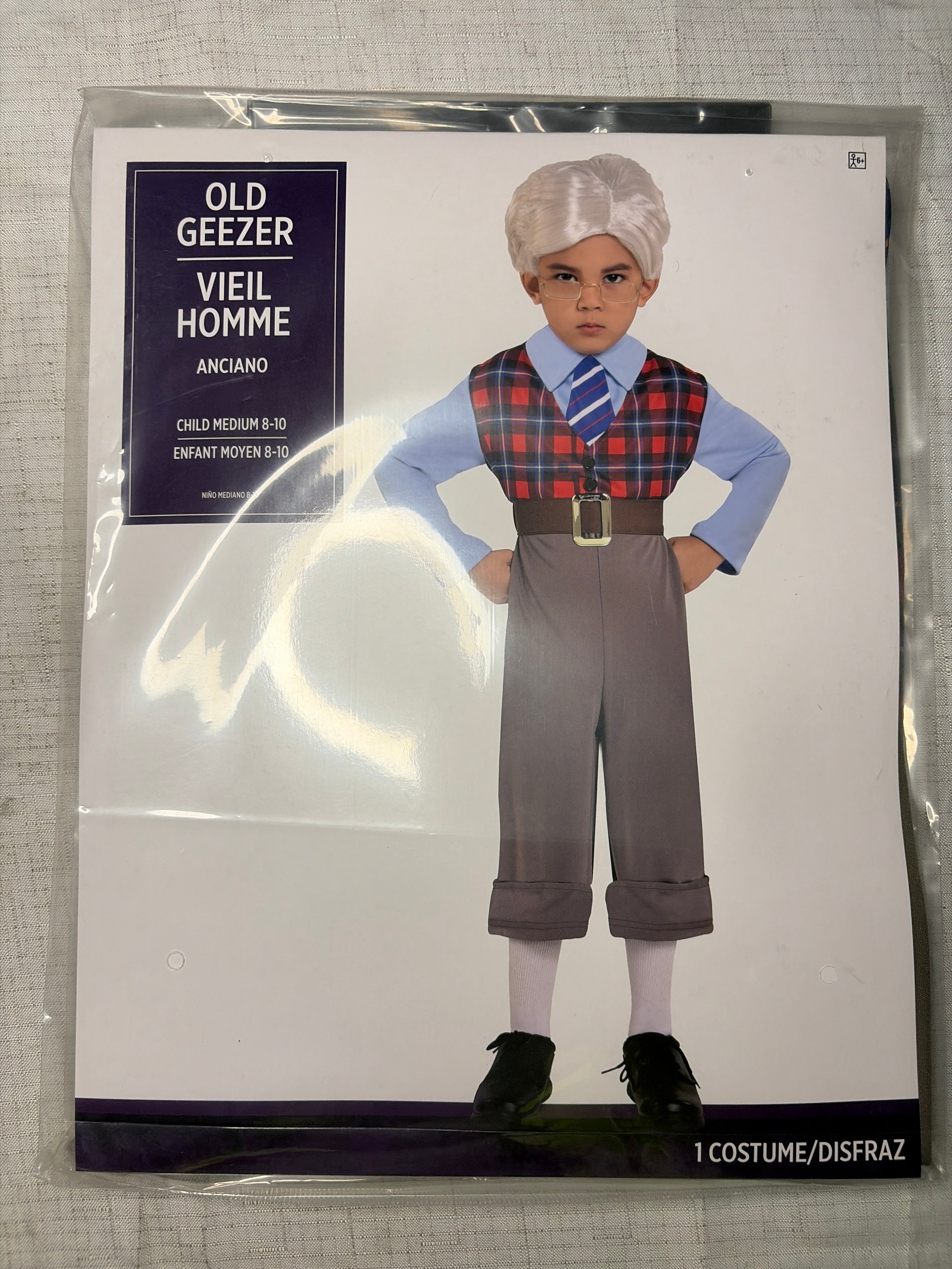 Old Geezer Boy Costume for Kids - Child M (8-10)