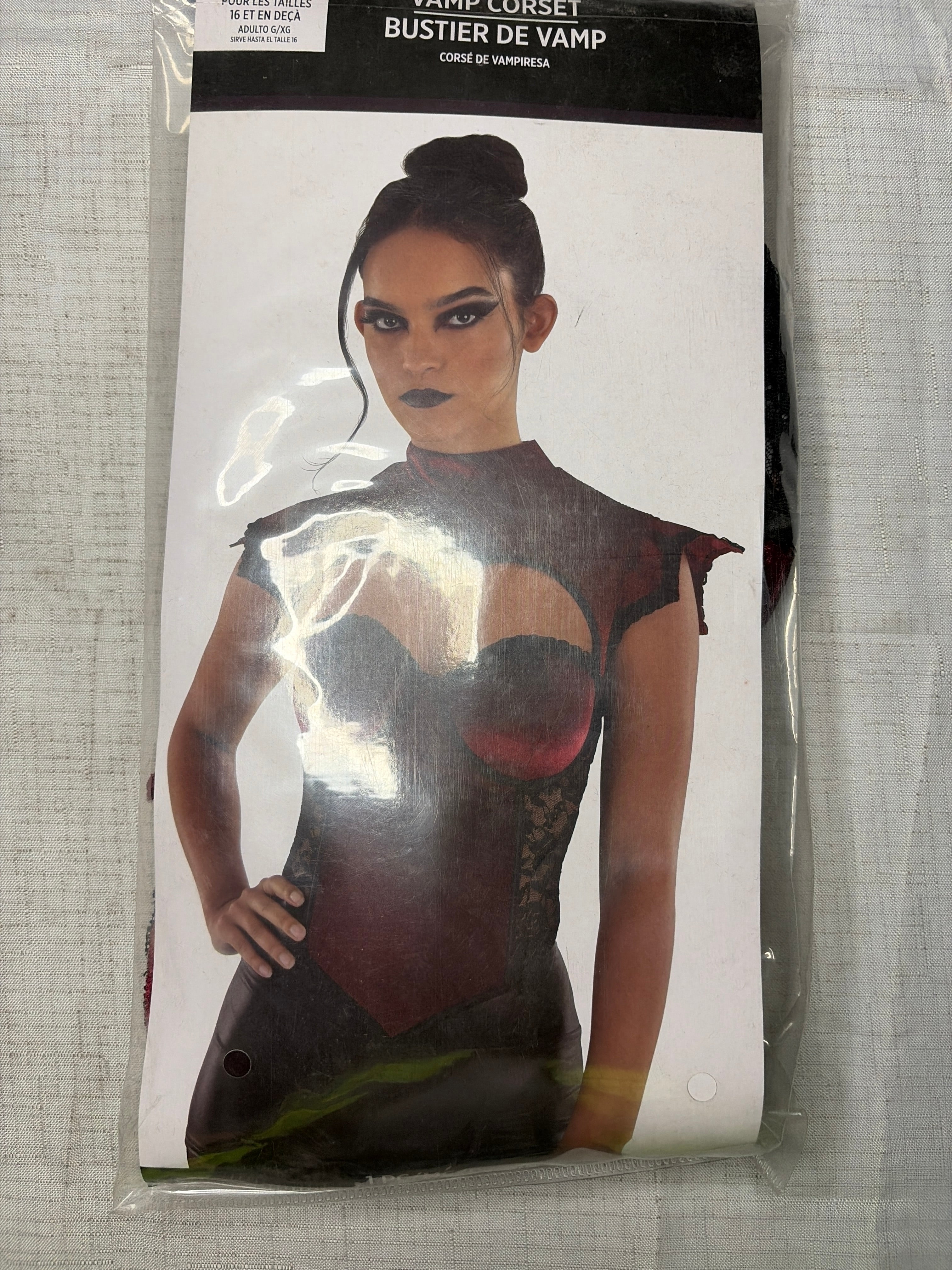 Women's Velvet Vampire Corset Top - Adult L/XL (Up to Size 16)