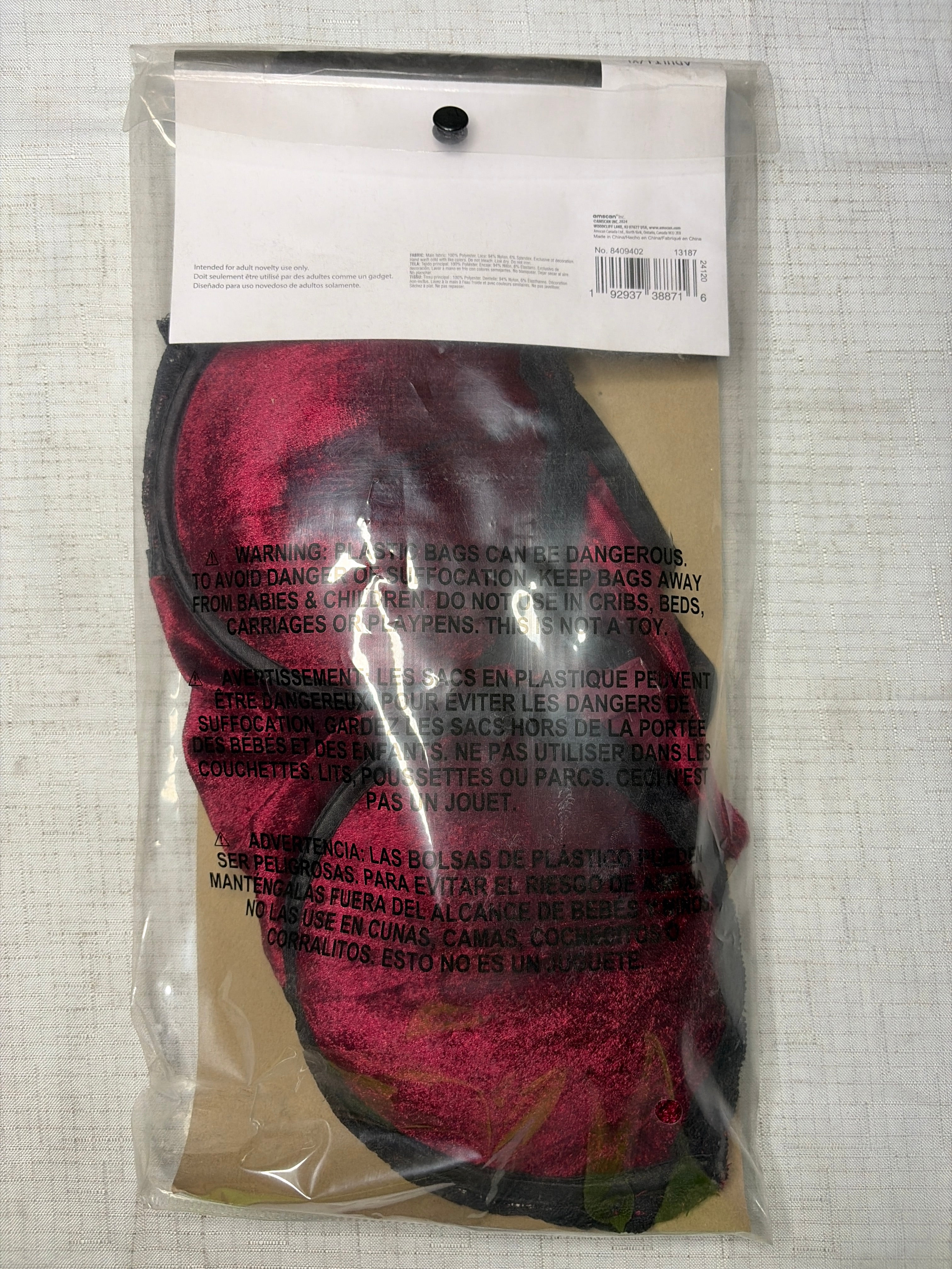 Women's Velvet Vampire Corset Top - Adult L/XL (Up to Size 16)