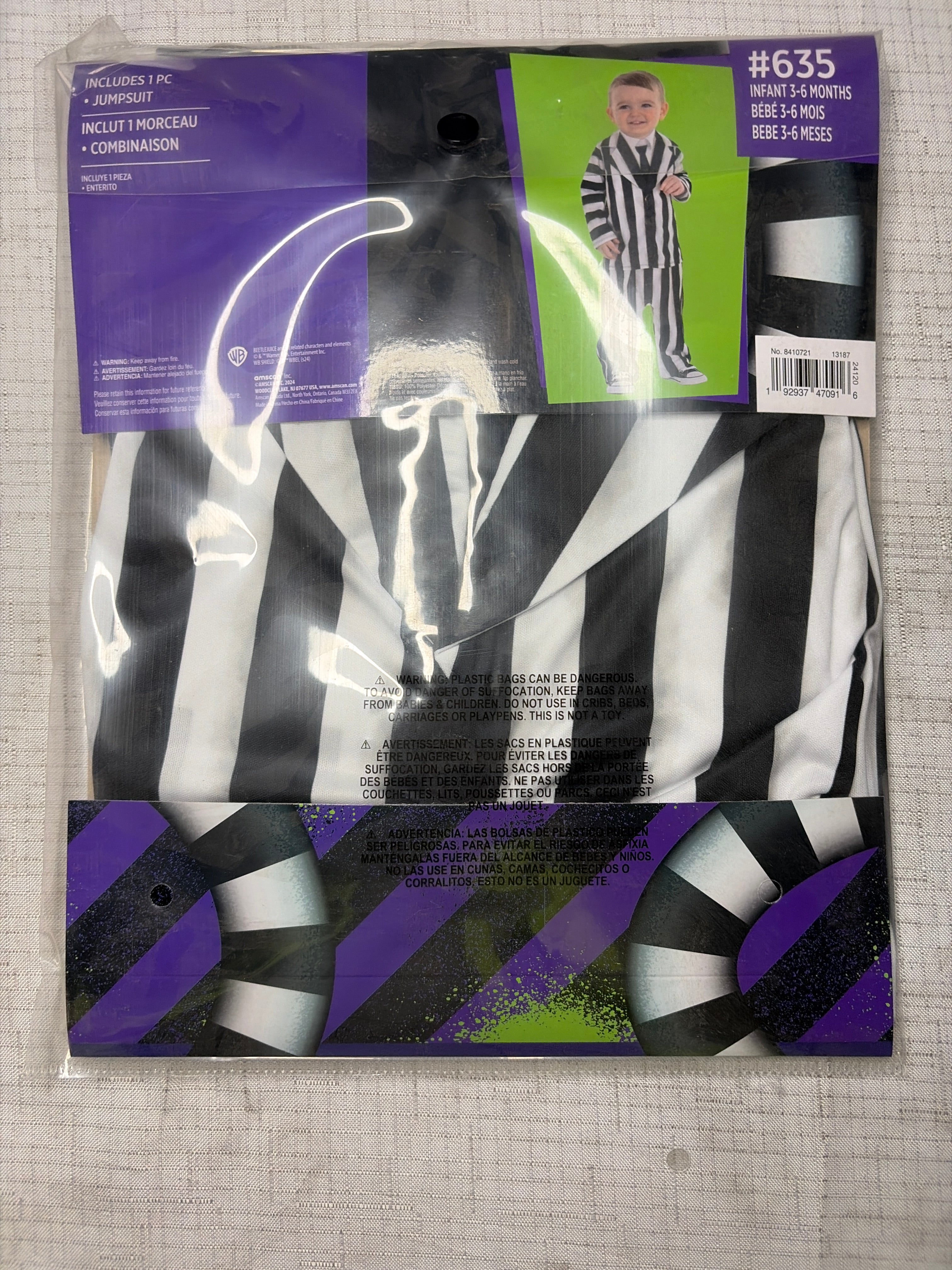 Beetlejuice Halloween Costume - Infant (3-6 Months)