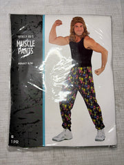 1980s Neon Splatter Muscle Pants - Halloween Costume Accessory - Adult S/M