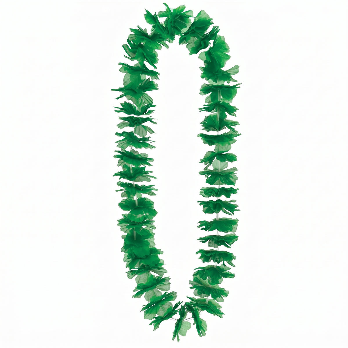 St. Patrick's Day Lei Necklace - Green Shamrock Party Accessory, Full Lightweight Irish Costume Necklace, 40 Inch