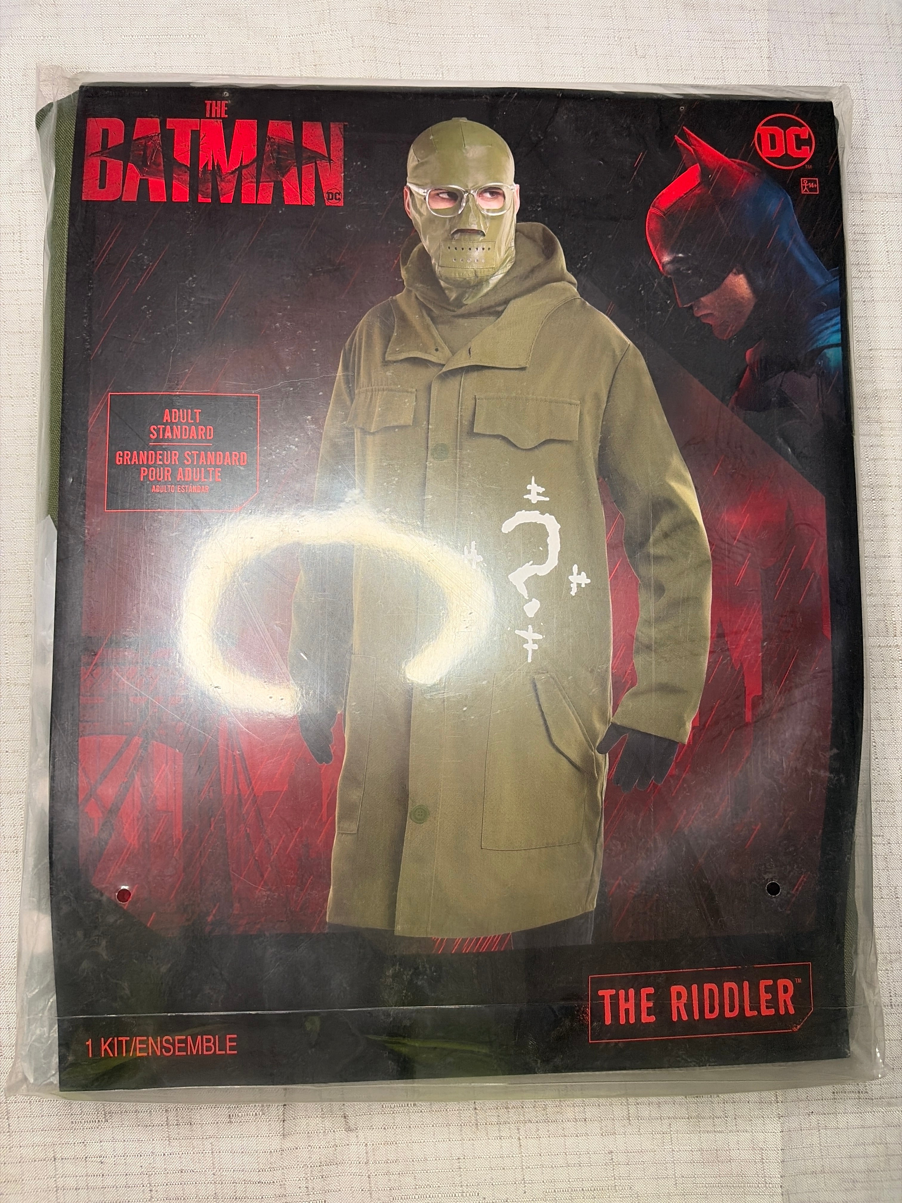 The Batman Riddler Costume Kit - Halloween Accessory Set - Adult One Size (Up to Size 44)