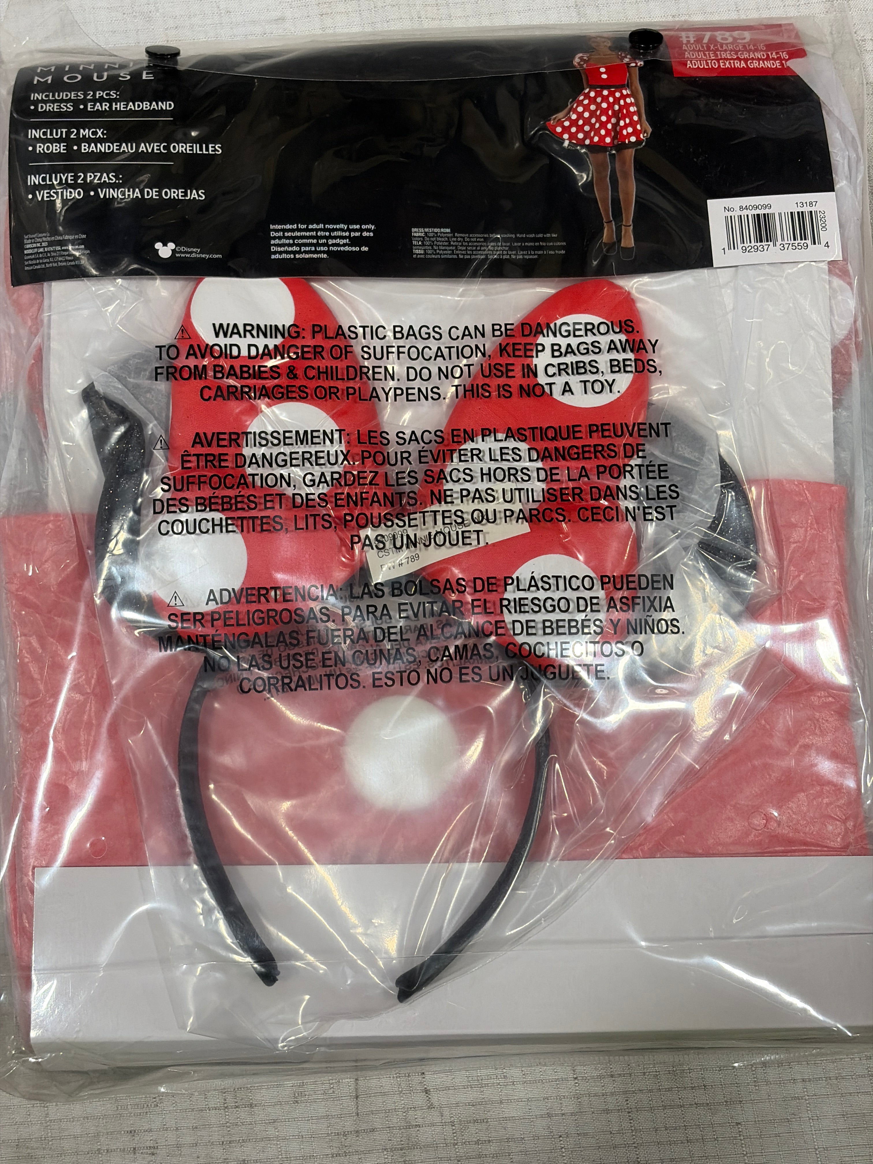 Women's Classic Minnie Mouse Halloween Costume - Adult XL (14-16)