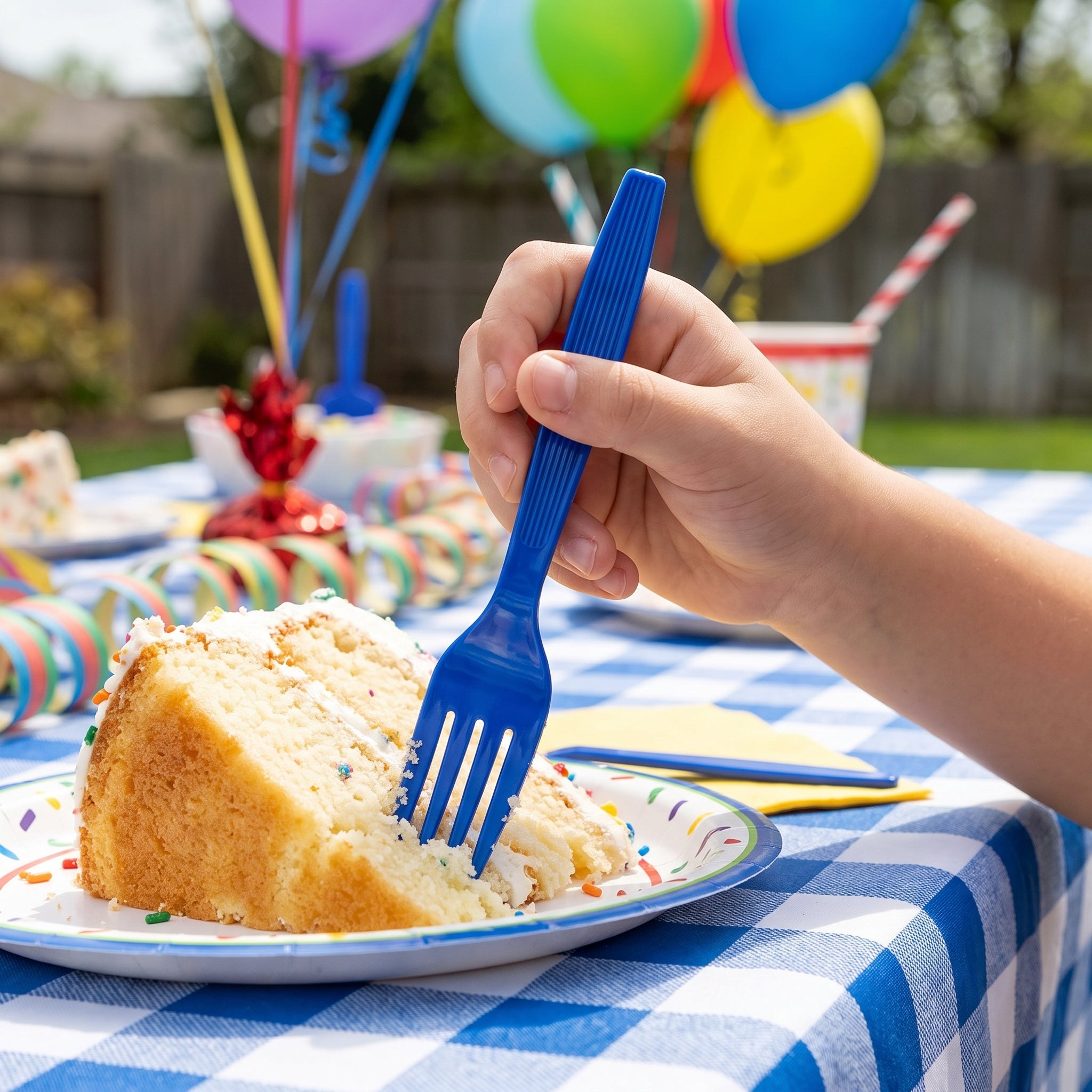 Royal Blue Plastic Forks - 7.5 In. | 16 Count