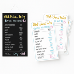 Old Wives' Tale Gender Reveal Game - 25 Pack