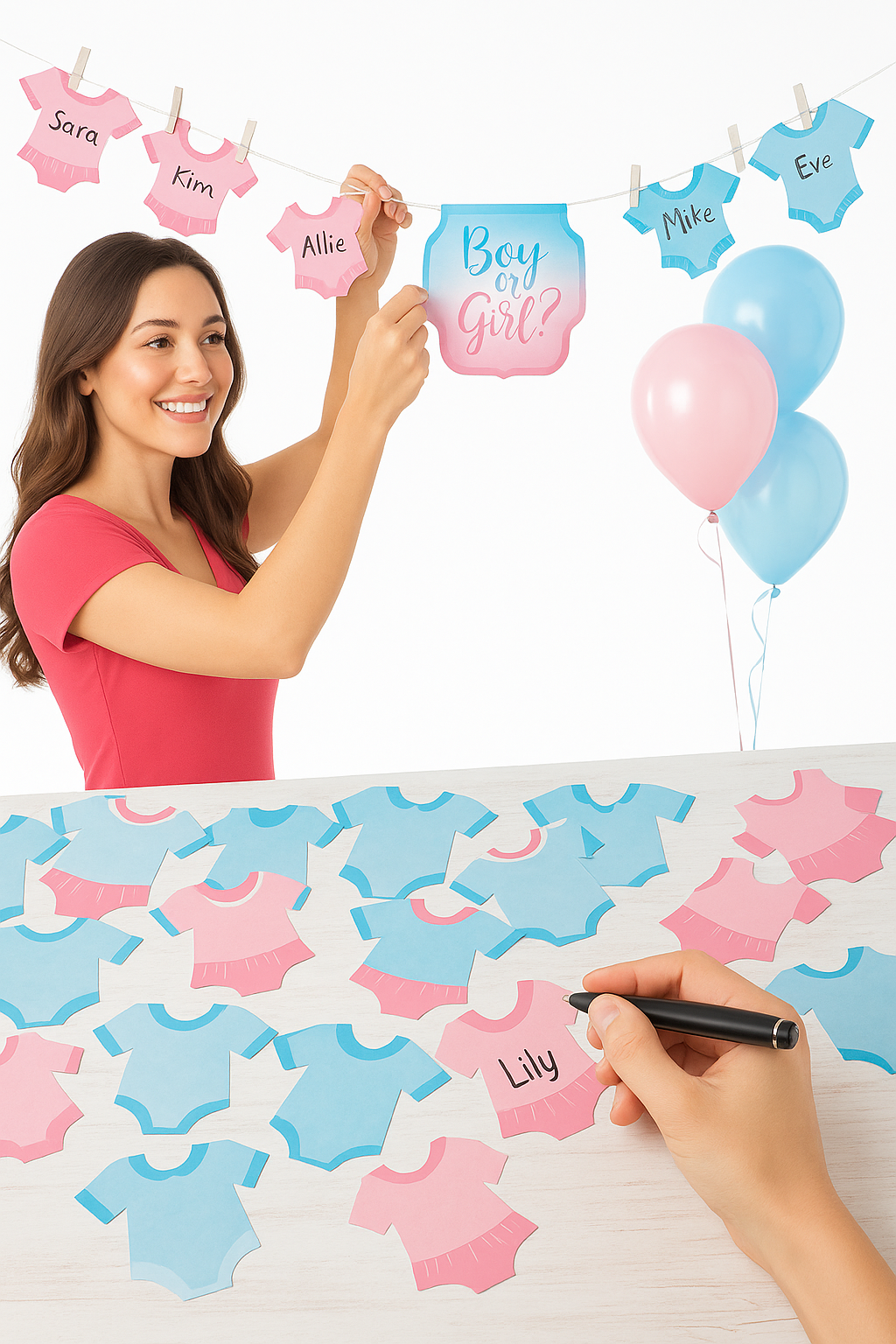 "Boy or Girl?" Gender Reveal Activity Banner Kit, 15-ft for Baby Showers