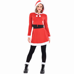 Sassy Santa Hooded Dress Costume for Adults - Adult S
