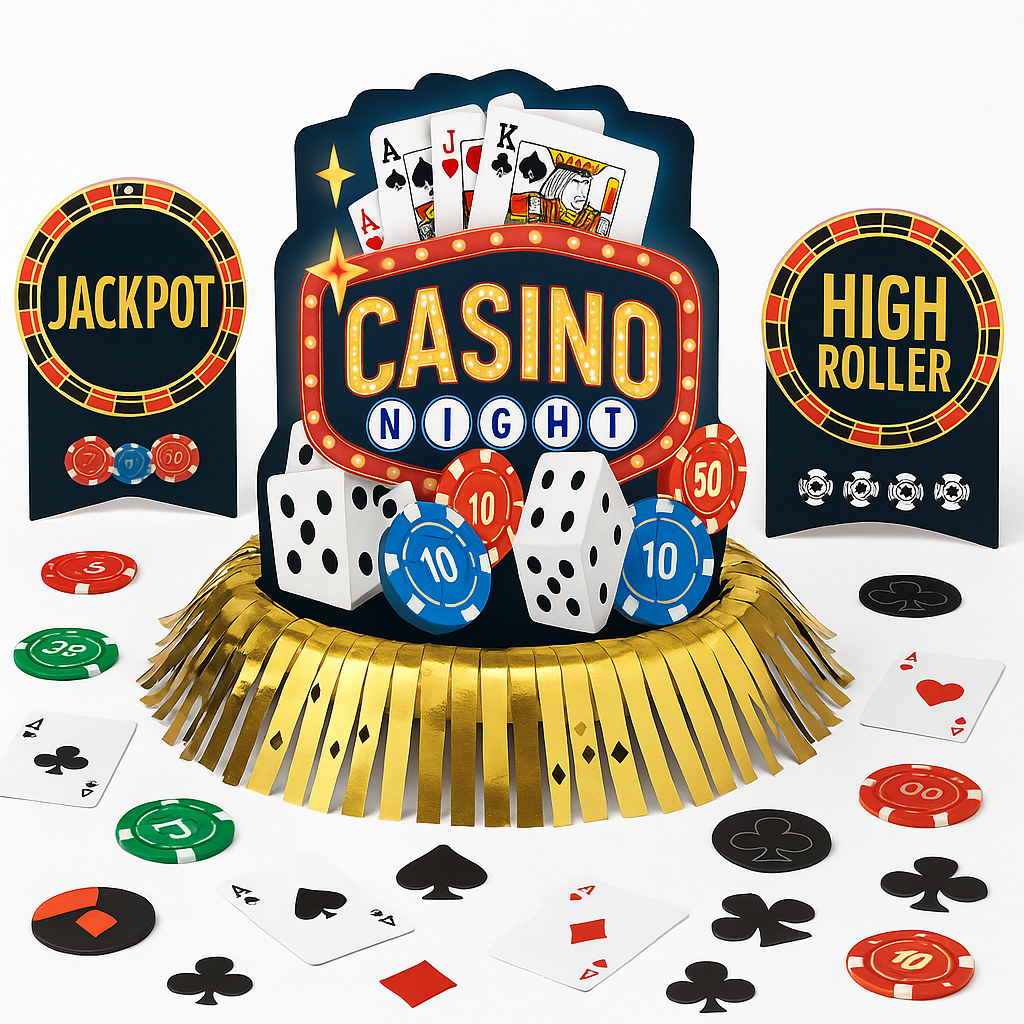 Roll the Dice Casino Table Decorating Kit - 23 Pieces