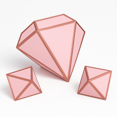 Blush Rose Gold Diamond Table Centerpiece Set, 3D Decorations for Weddings