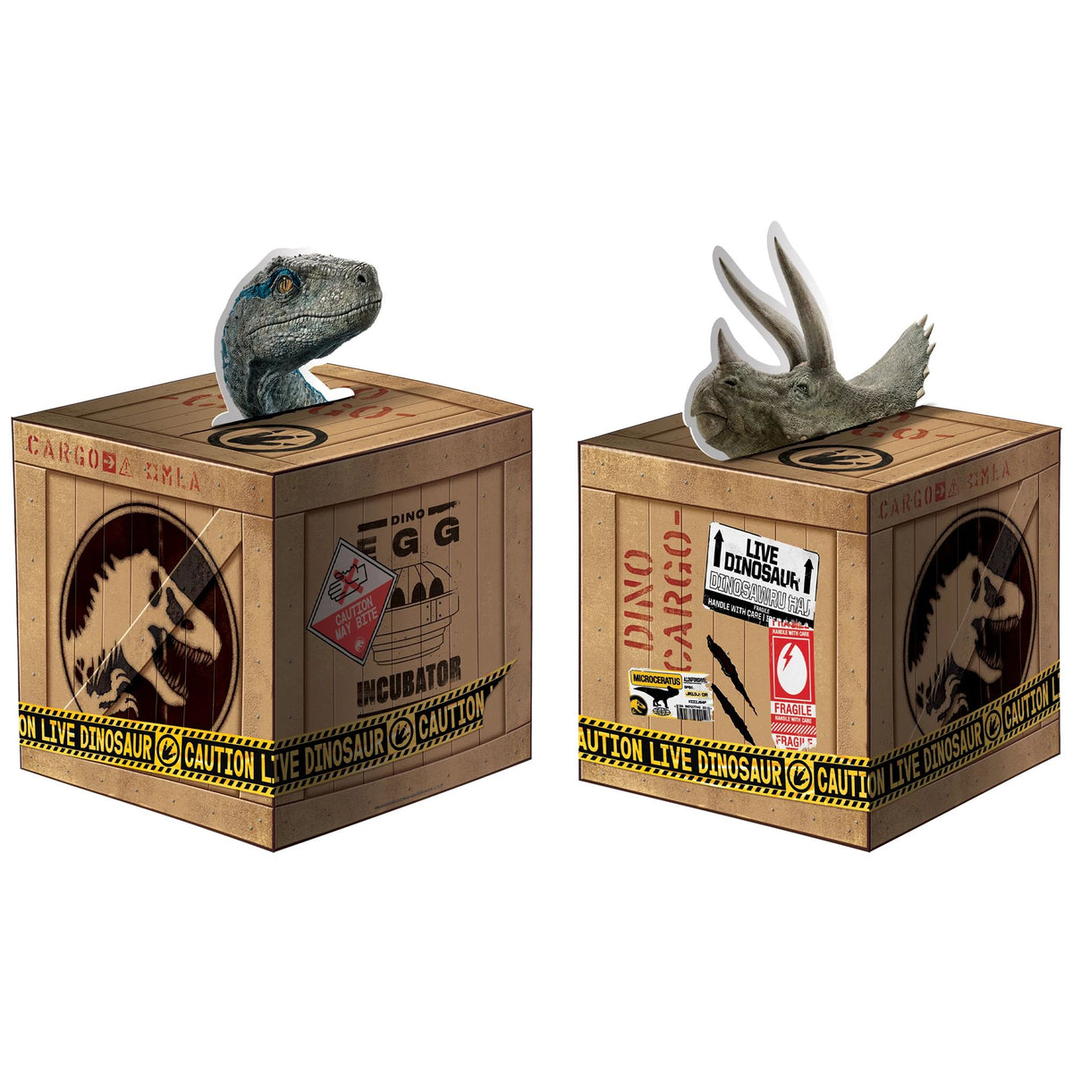 Jurassic World Dinosaur Escape Table Centerpiece Kit, 12-in, 2-Pack