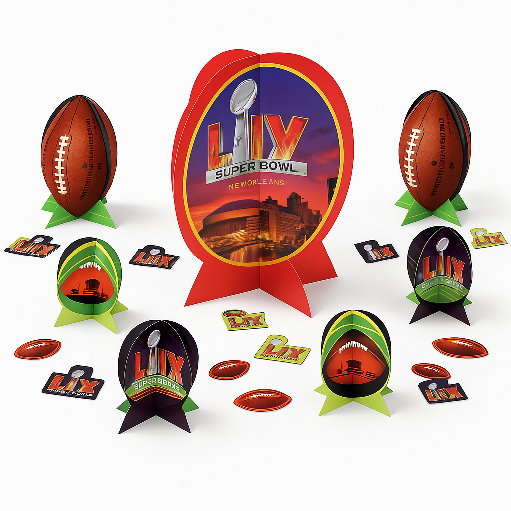 Super Bowl LIX Table Decorating Kit with Centerpieces & Confetti
