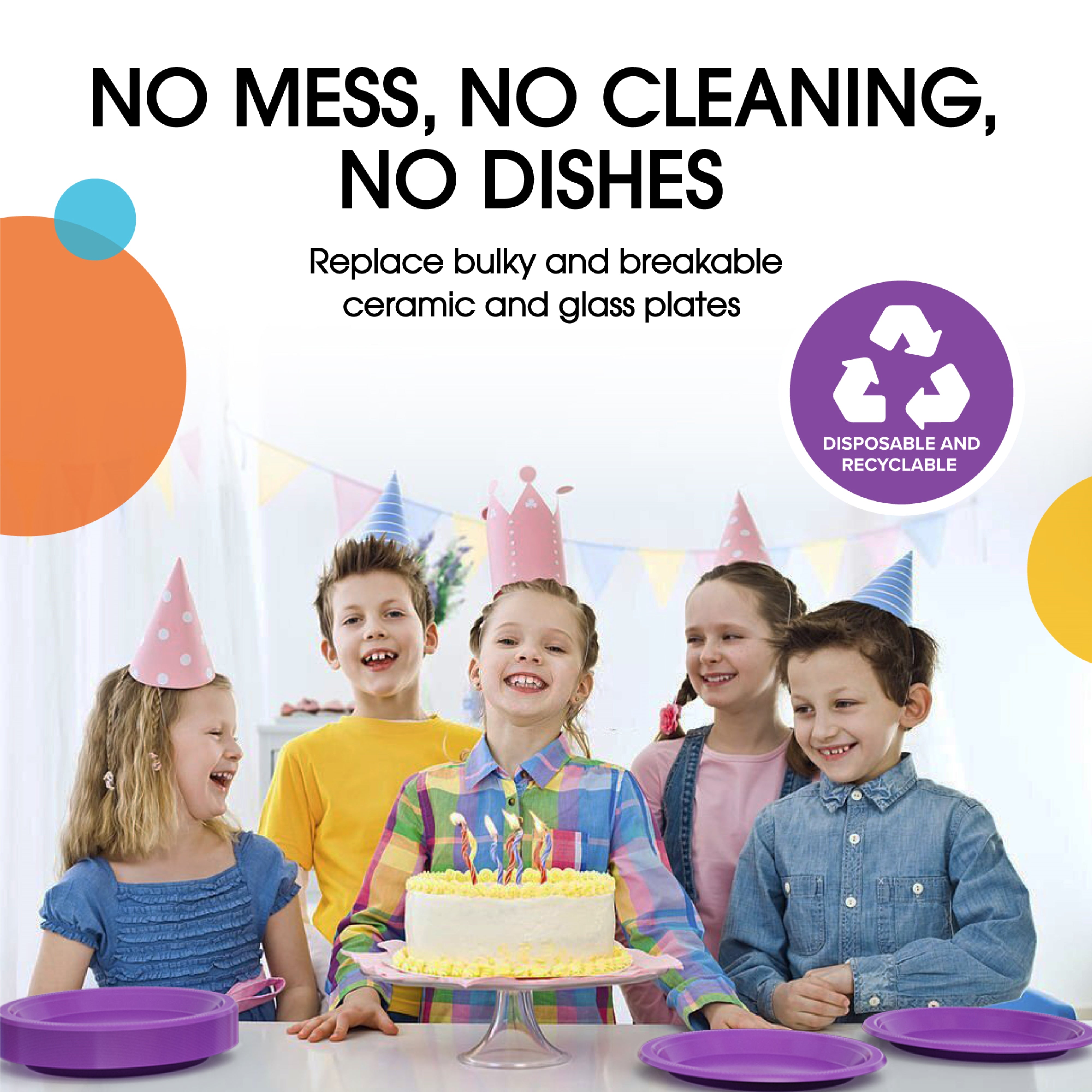 Little Gym - 7 In. Purple Plastic Plates | 100 Count