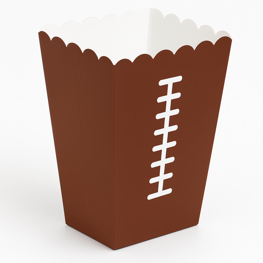 Large Football Popcorn Snack Boxes, 8-Pack