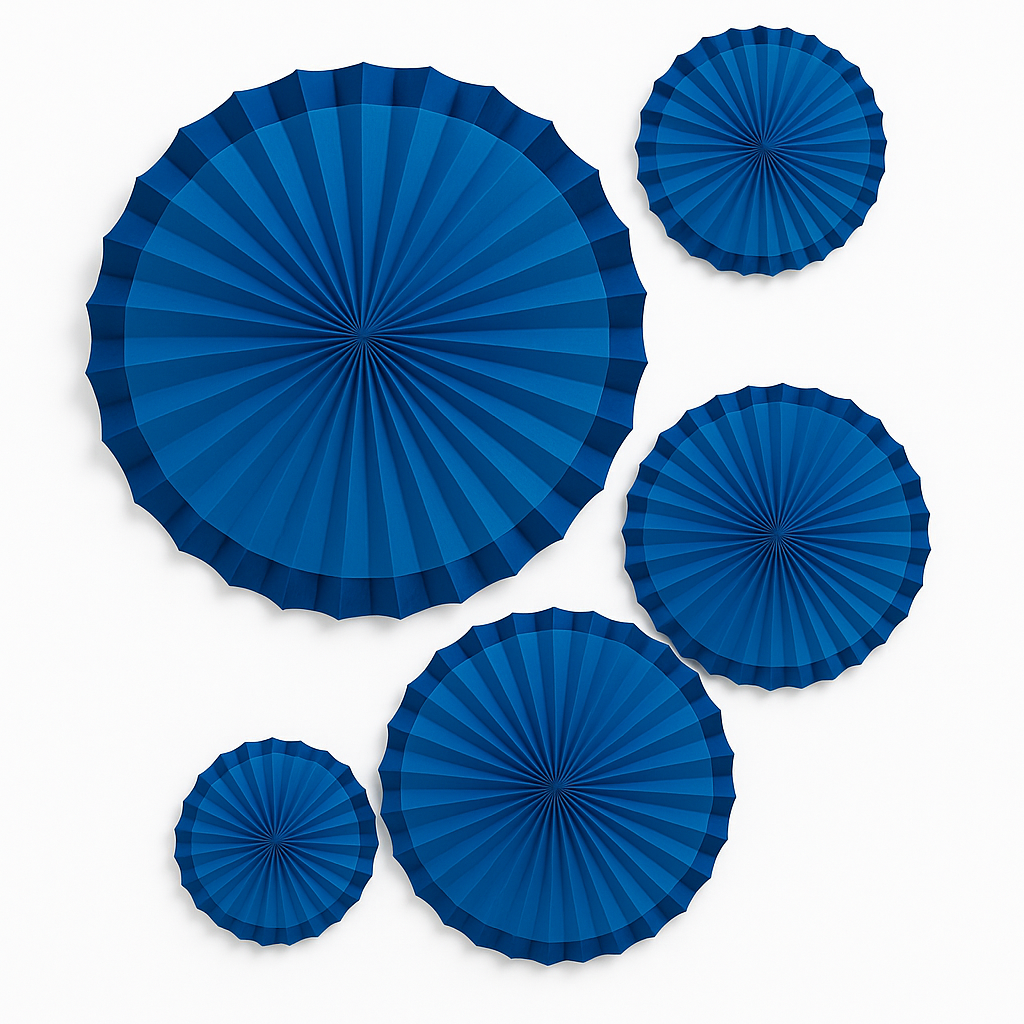 Royal Blue Honeycomb Paper Fans