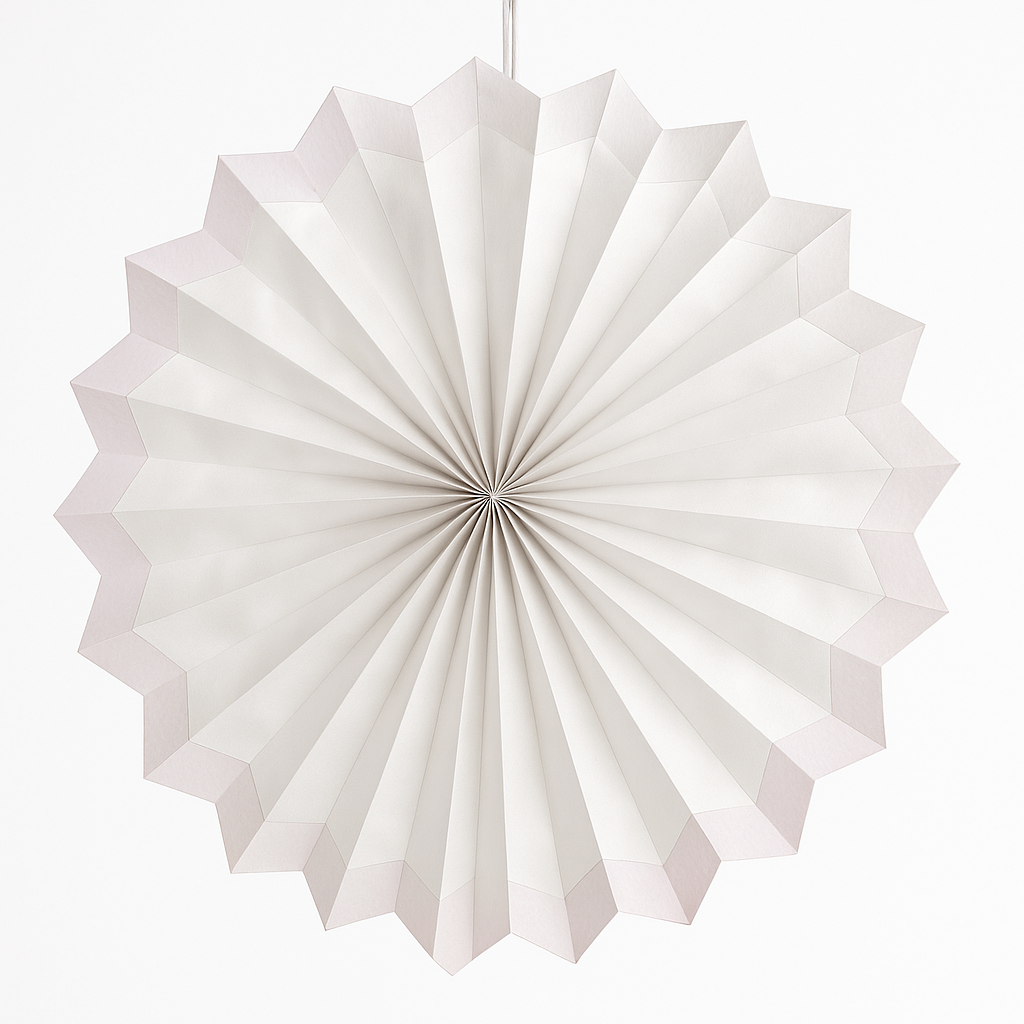 Elegant White Paper Parasol Fan Decoration
