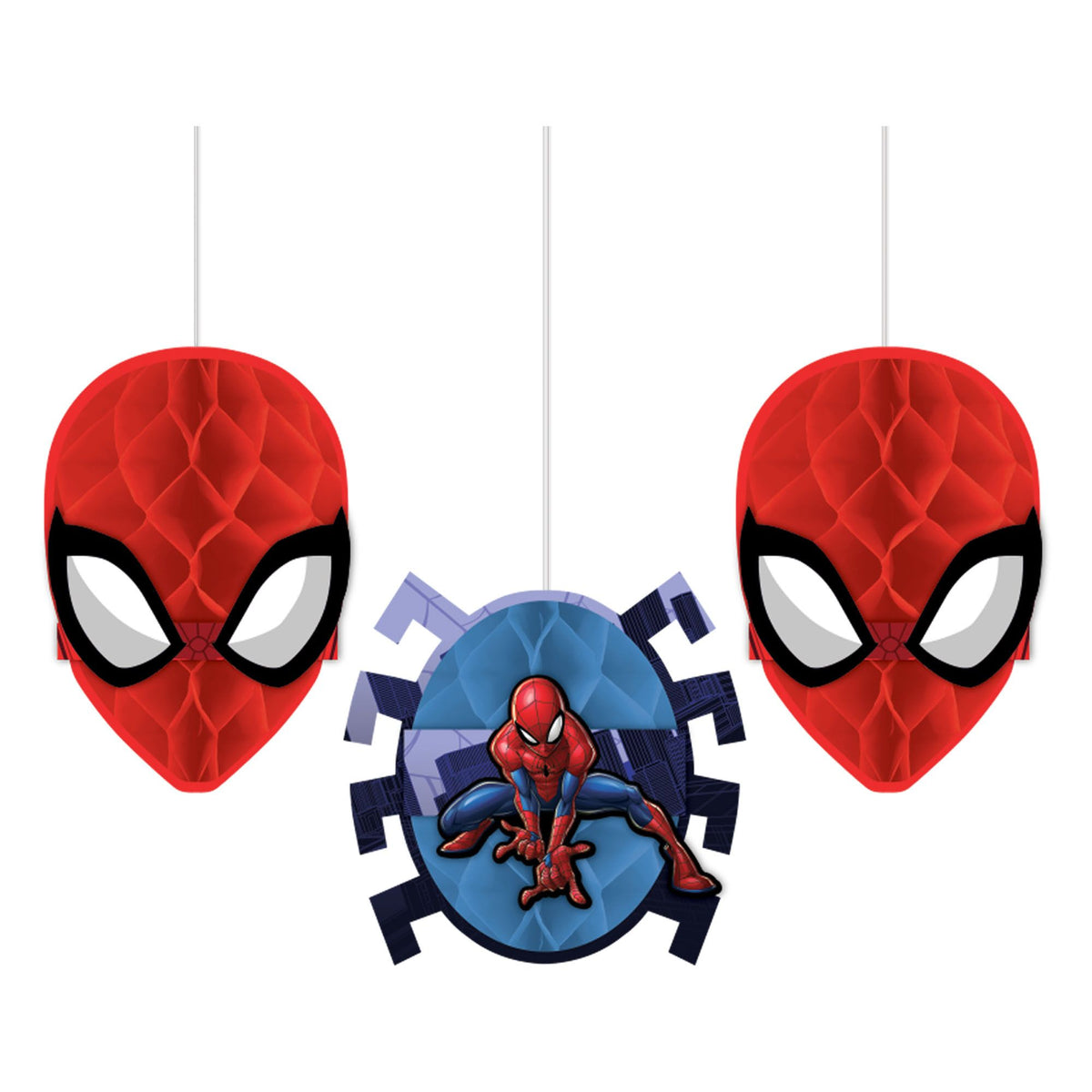 Spider-Man Webbed Wonder Honeycomb Hanging Decorations - 3 Pack