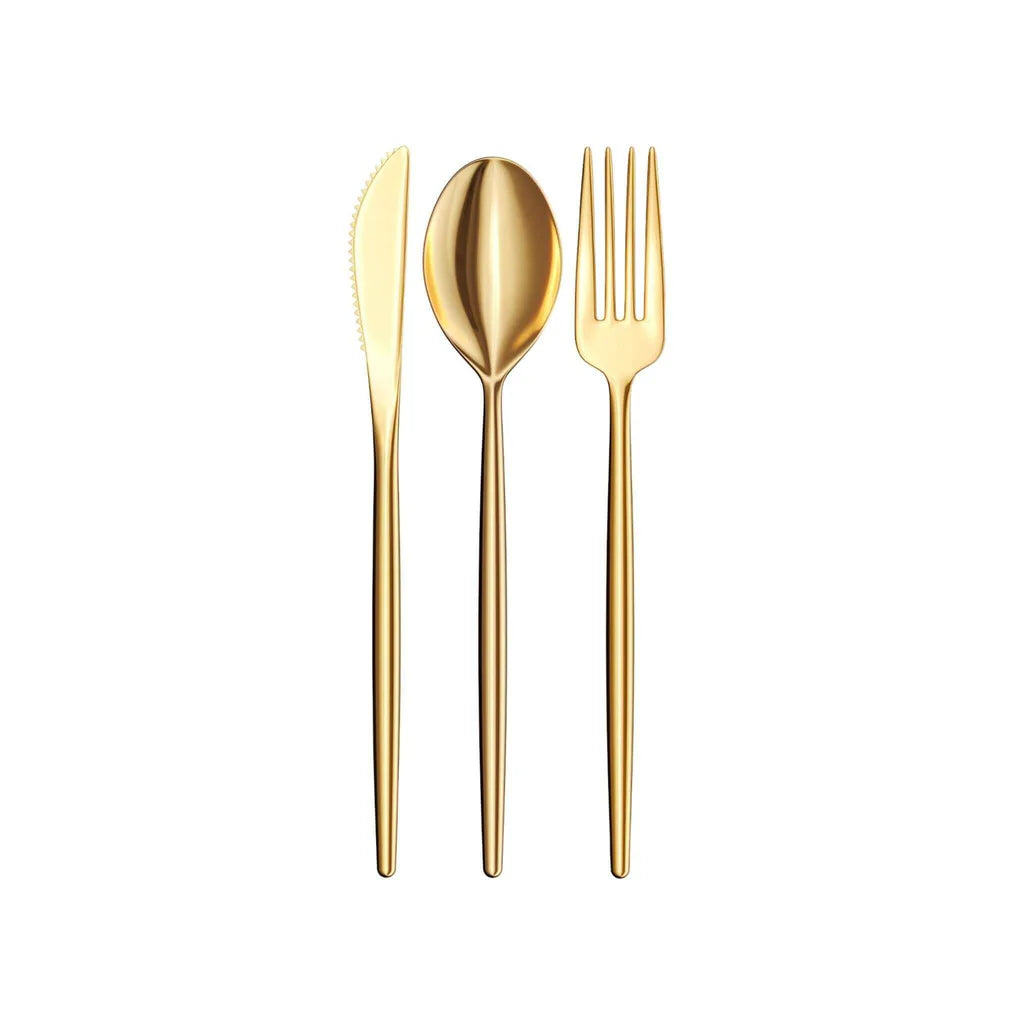 Trendables Gloss Gold Cutlery Combo | 120 Count