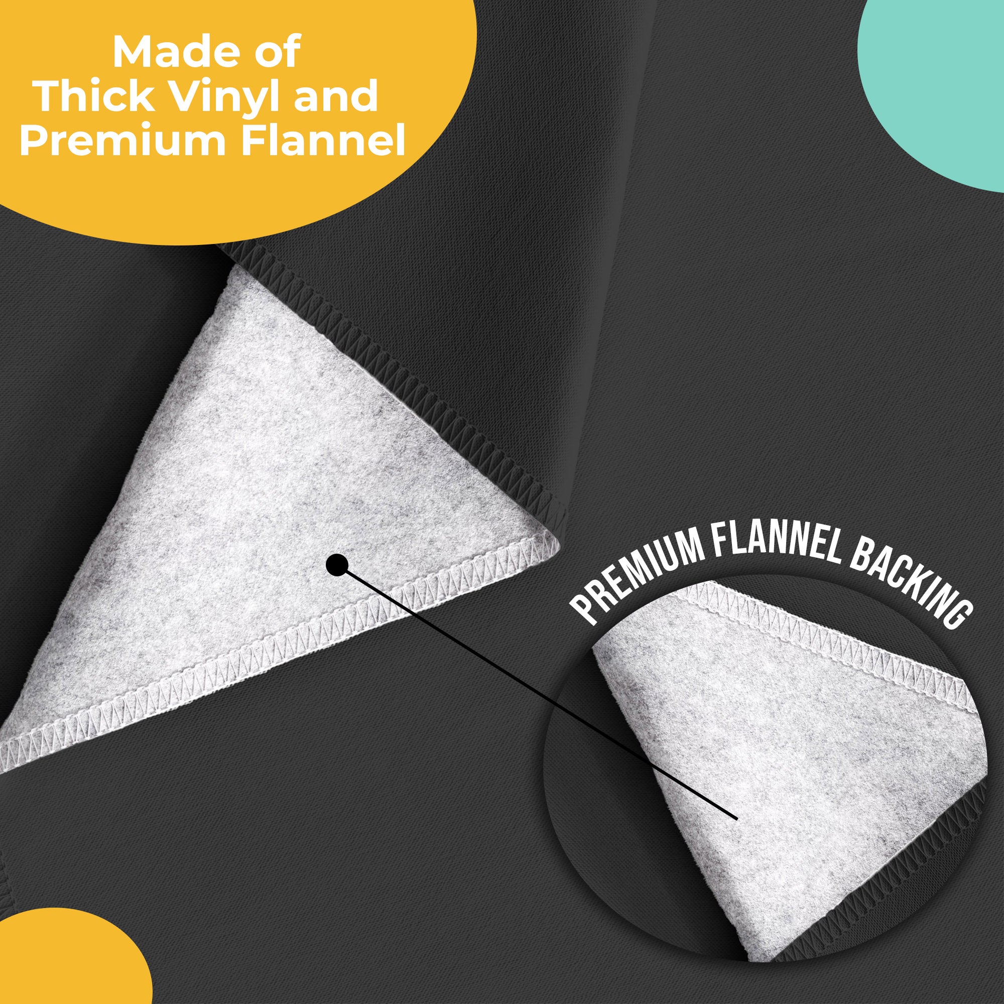 Black Flannel Backed Plastic Table Cover 54 in. x 70 in.