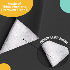 Black Flannel Backed Plastic Table Cover 54 in. x 70 in.