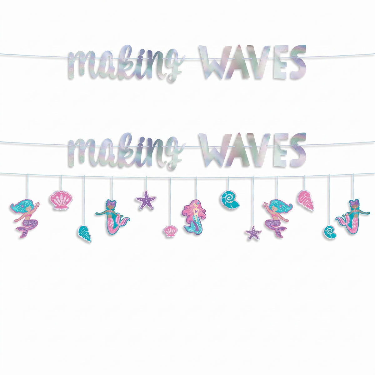 Shimmering Mermaids "Making Waves" Double Banner Decoration Set