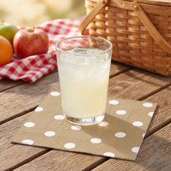 Elegant Gold Polka Dot Luncheon Napkins - 6.5 In. X 6.5 In.