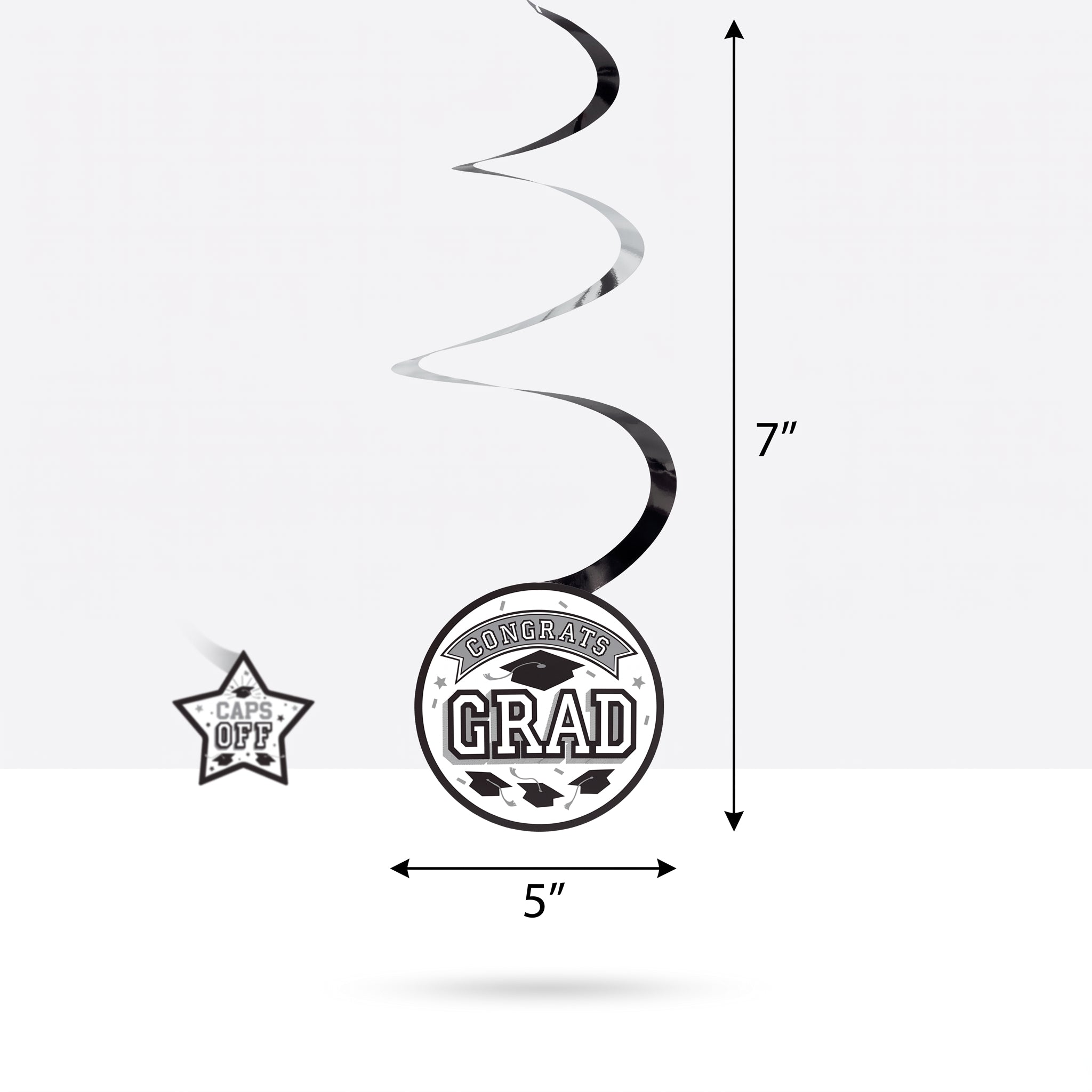 White Graduation Spiral Decorations Value Pack, 12-Pack