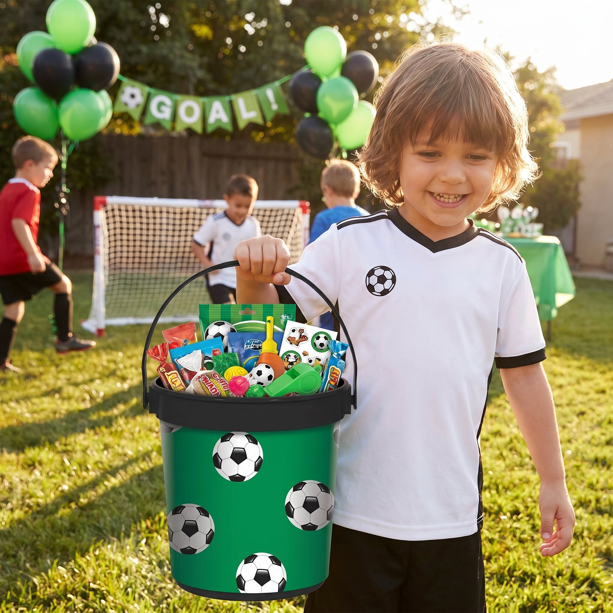 Soccer Themed Plastic Party Favor Bucket
